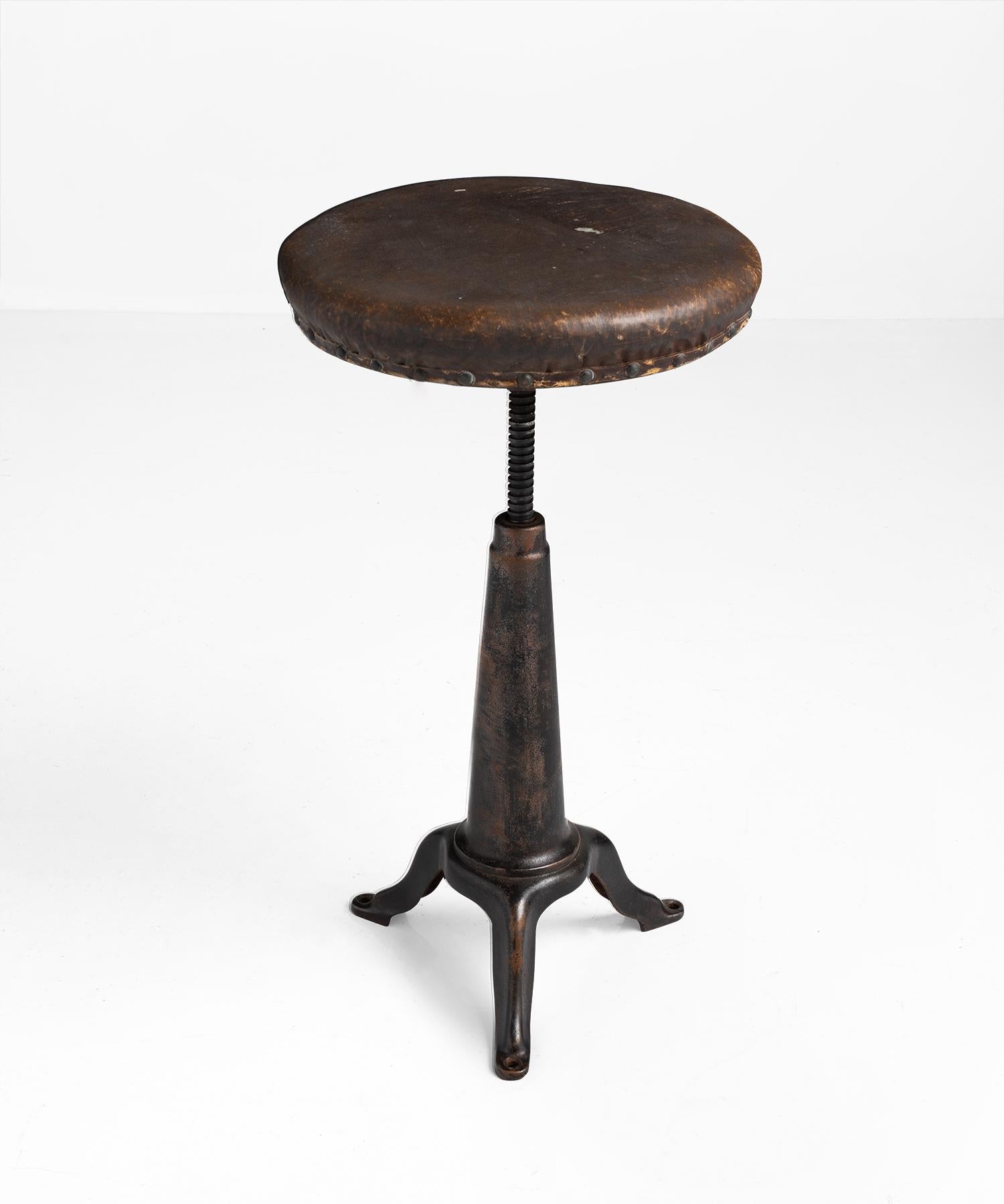 Edwardian Iron Stool In Good Condition In Culver City, CA