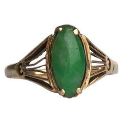 Edwardian Jade and 9 Carat Gold Ring