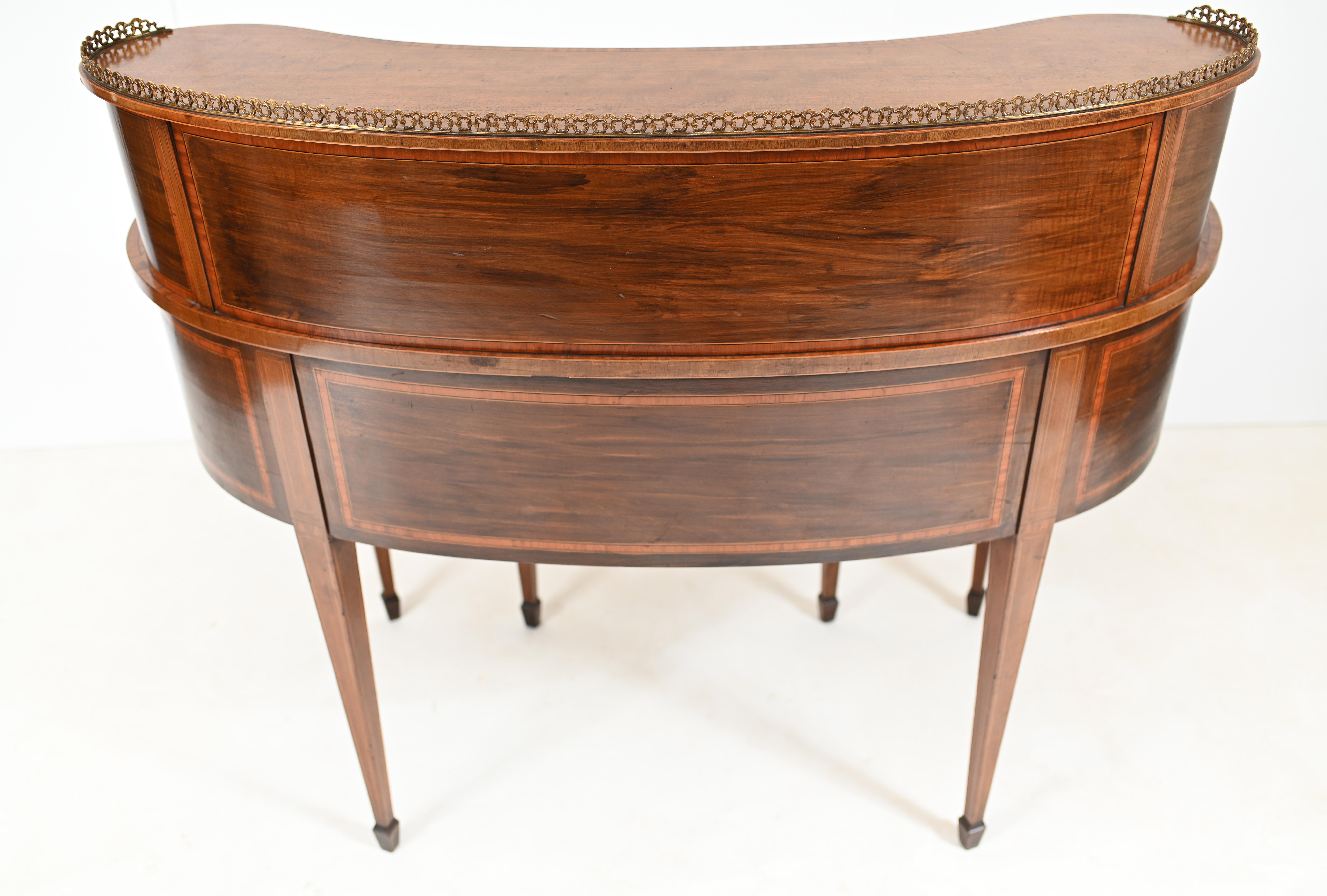 Edwardian Kidney Bean Desk Writing Table, 1910 For Sale 9