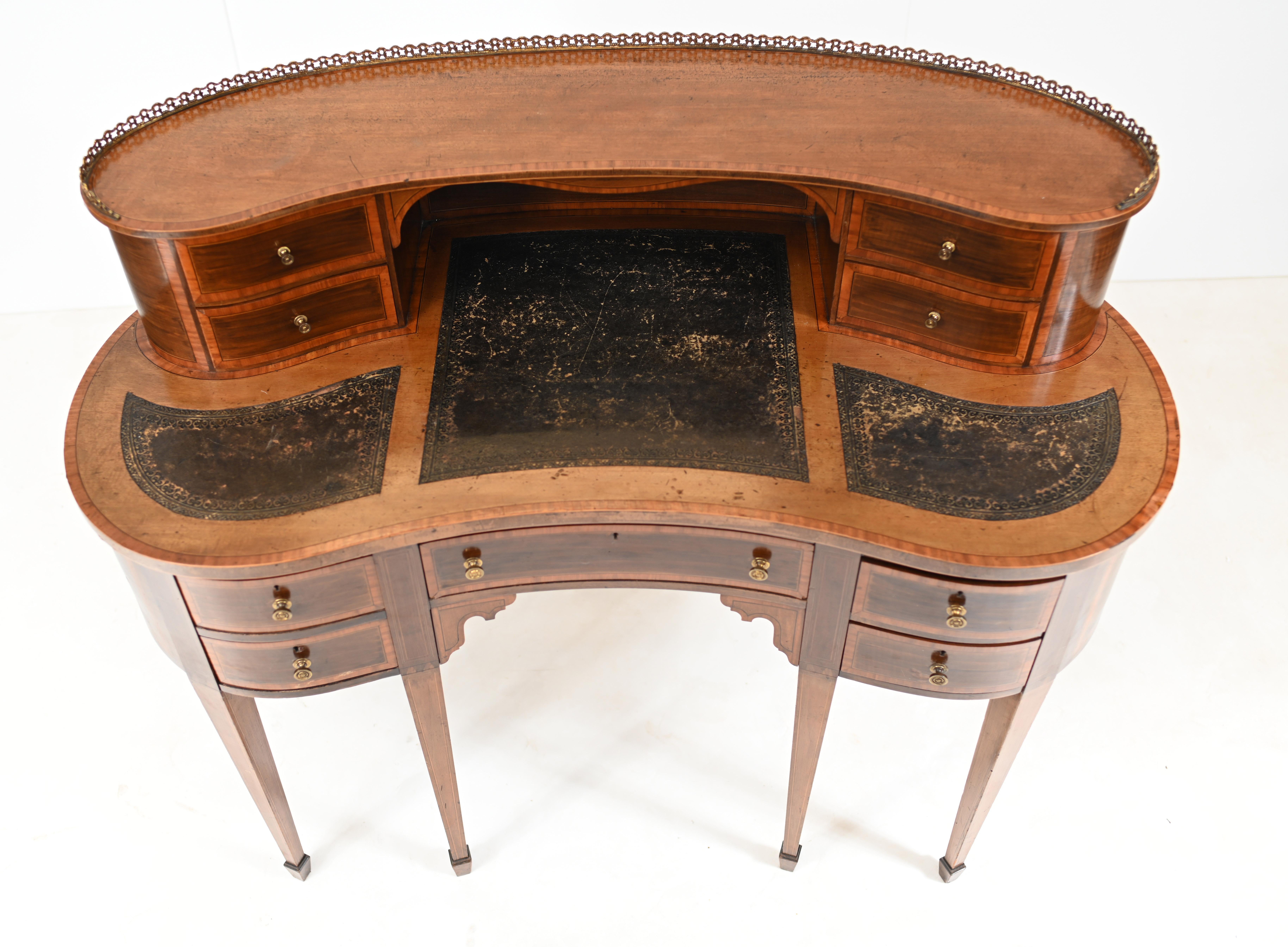 Edwardian Kidney Bean Desk Writing Table, 1910 For Sale 3