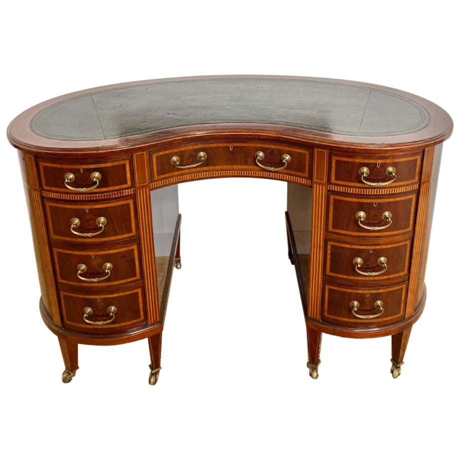 Edwardian Kidney shaped writing desk