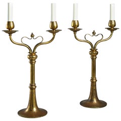 Edwardian Lacquered Brass Candelabra