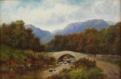 Edwardian Landscape by A.Burton Oil on Canvas