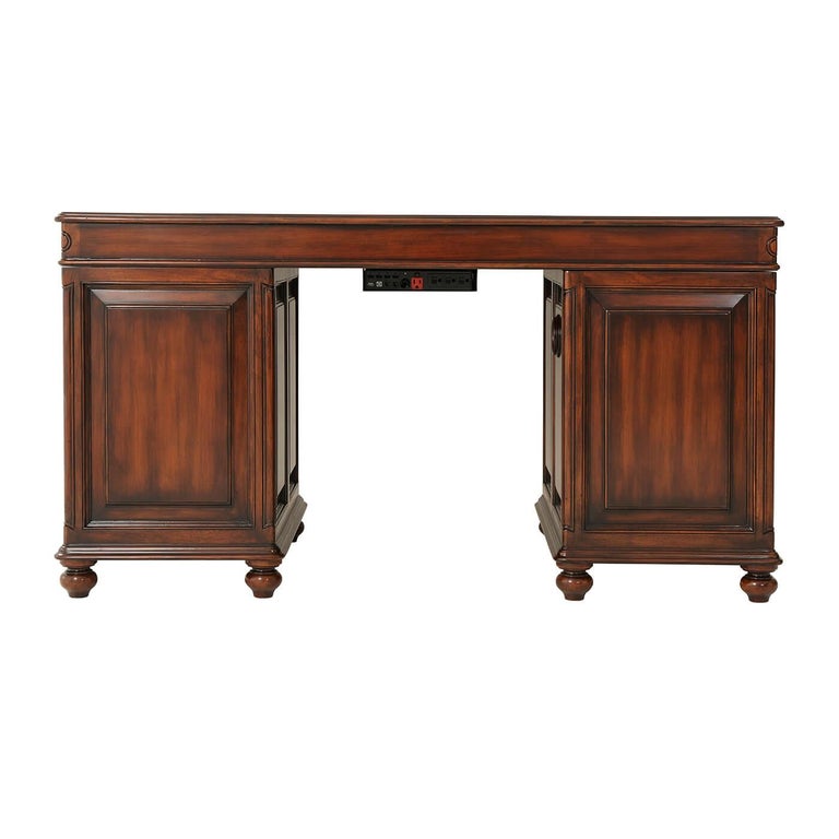 Edwardian Leather Top Pedestal Desk For Sale at 1stDibs