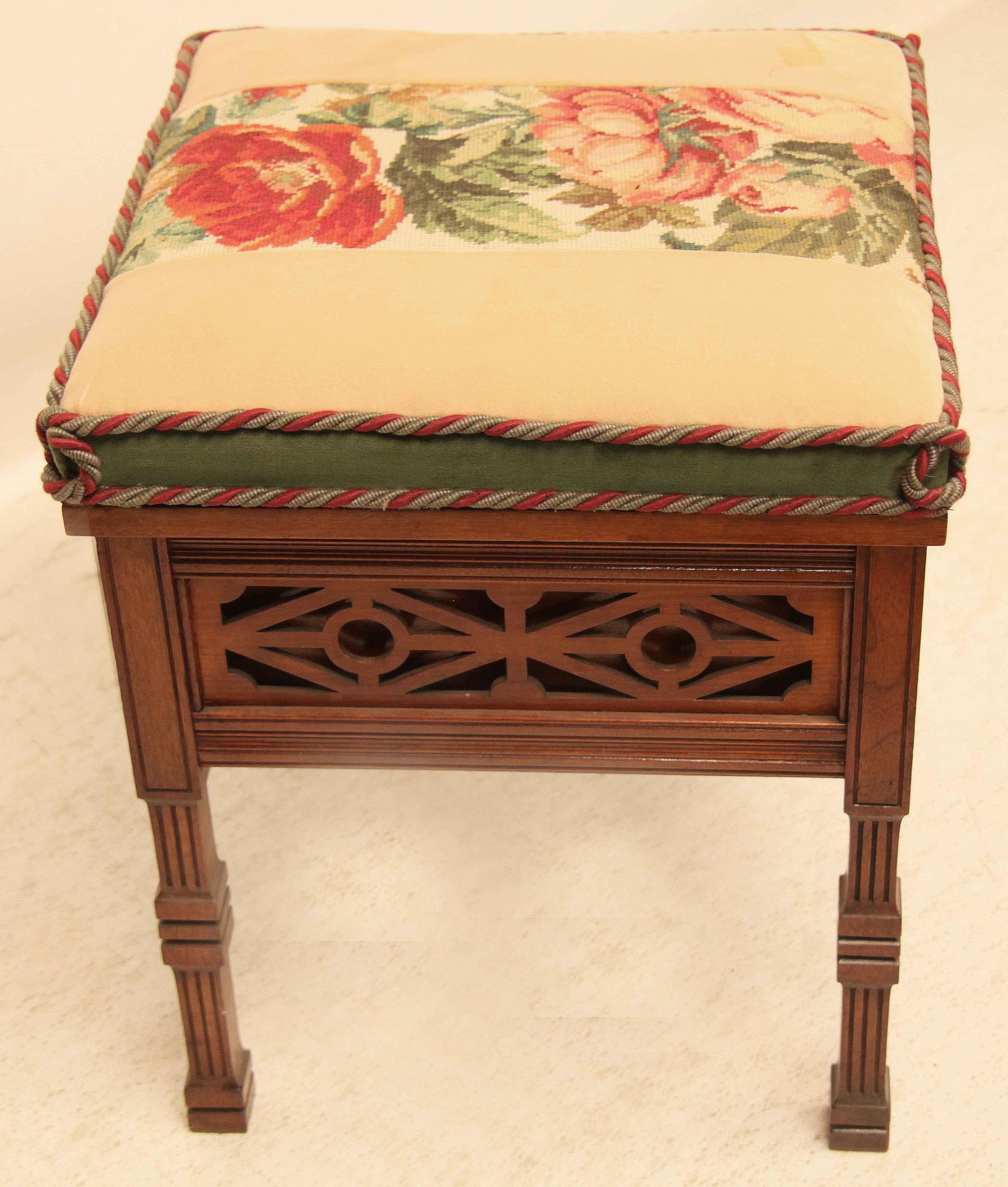 English Edwardian Lift Top Stool For Sale