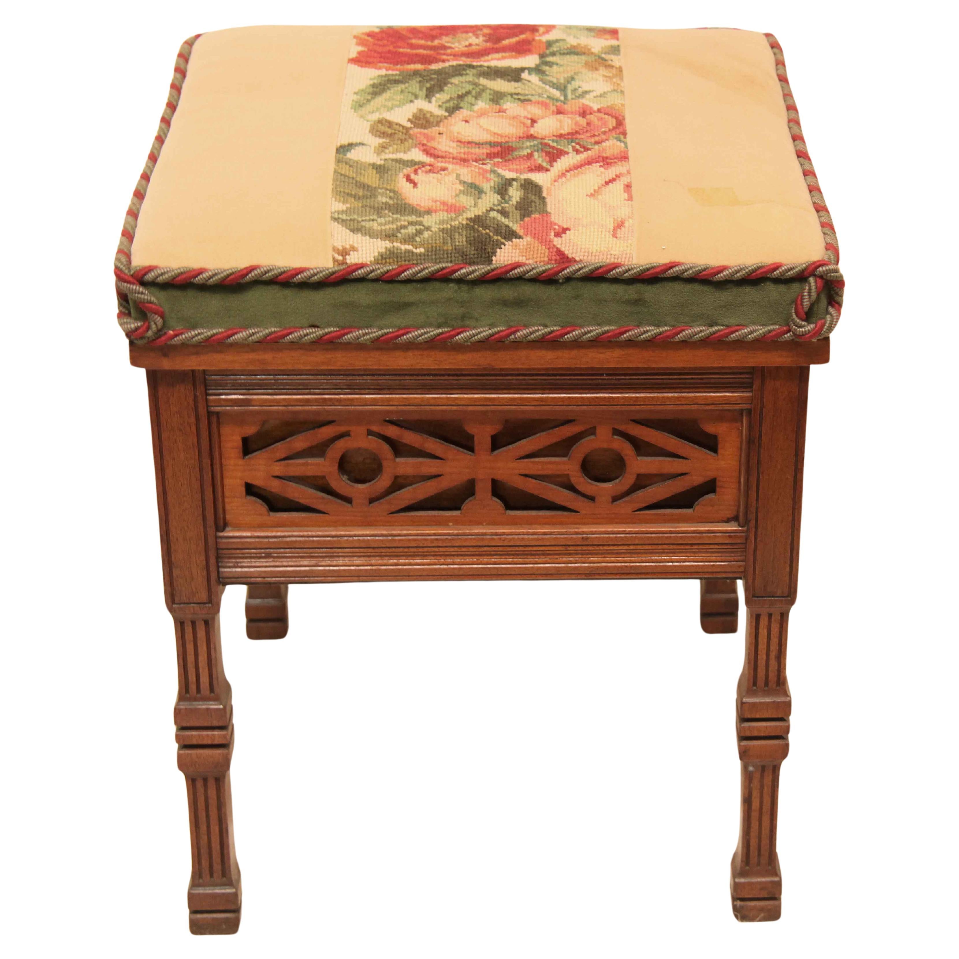 Edwardian Lift Top Stool For Sale