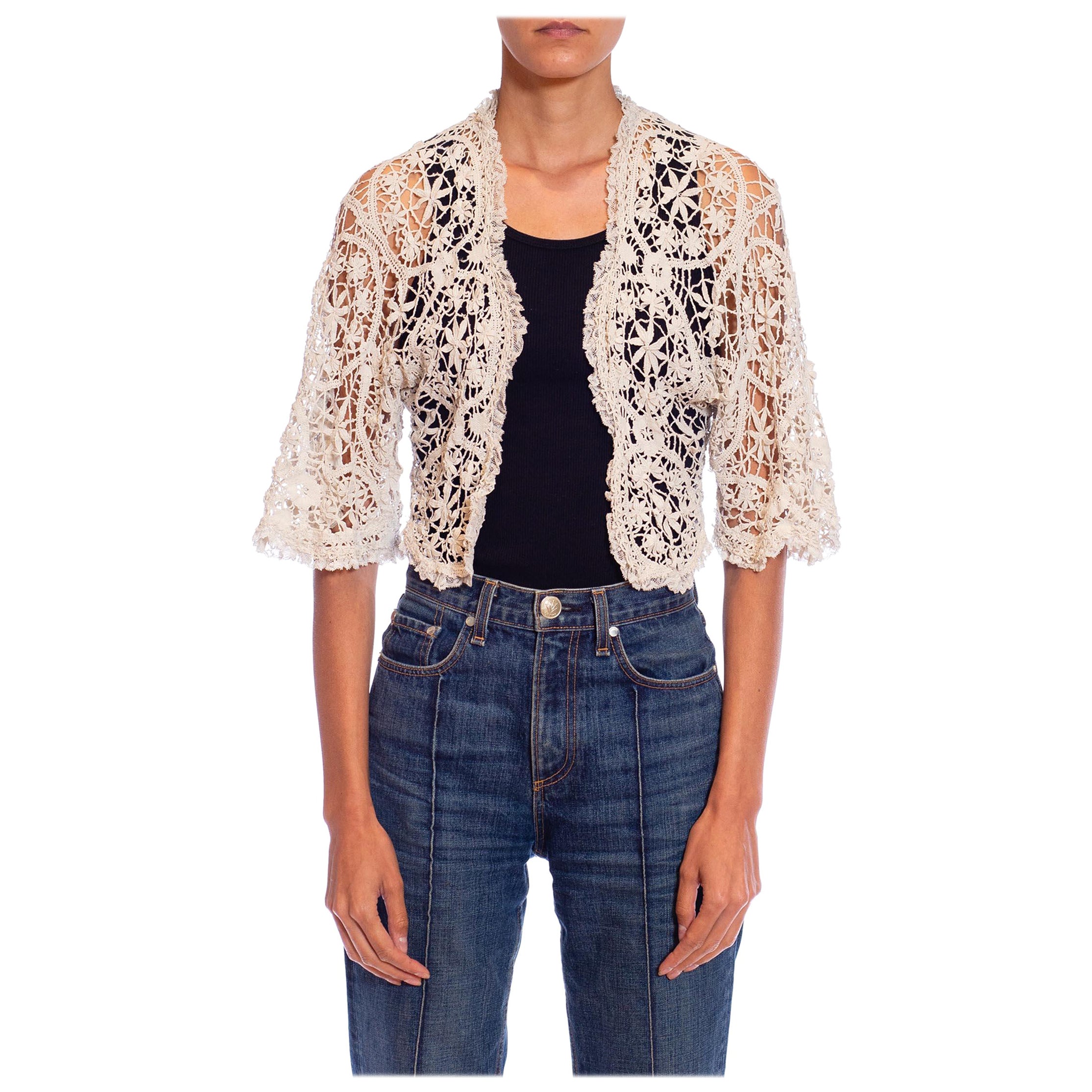 Edwardian Linen Handmade Lace Jacket