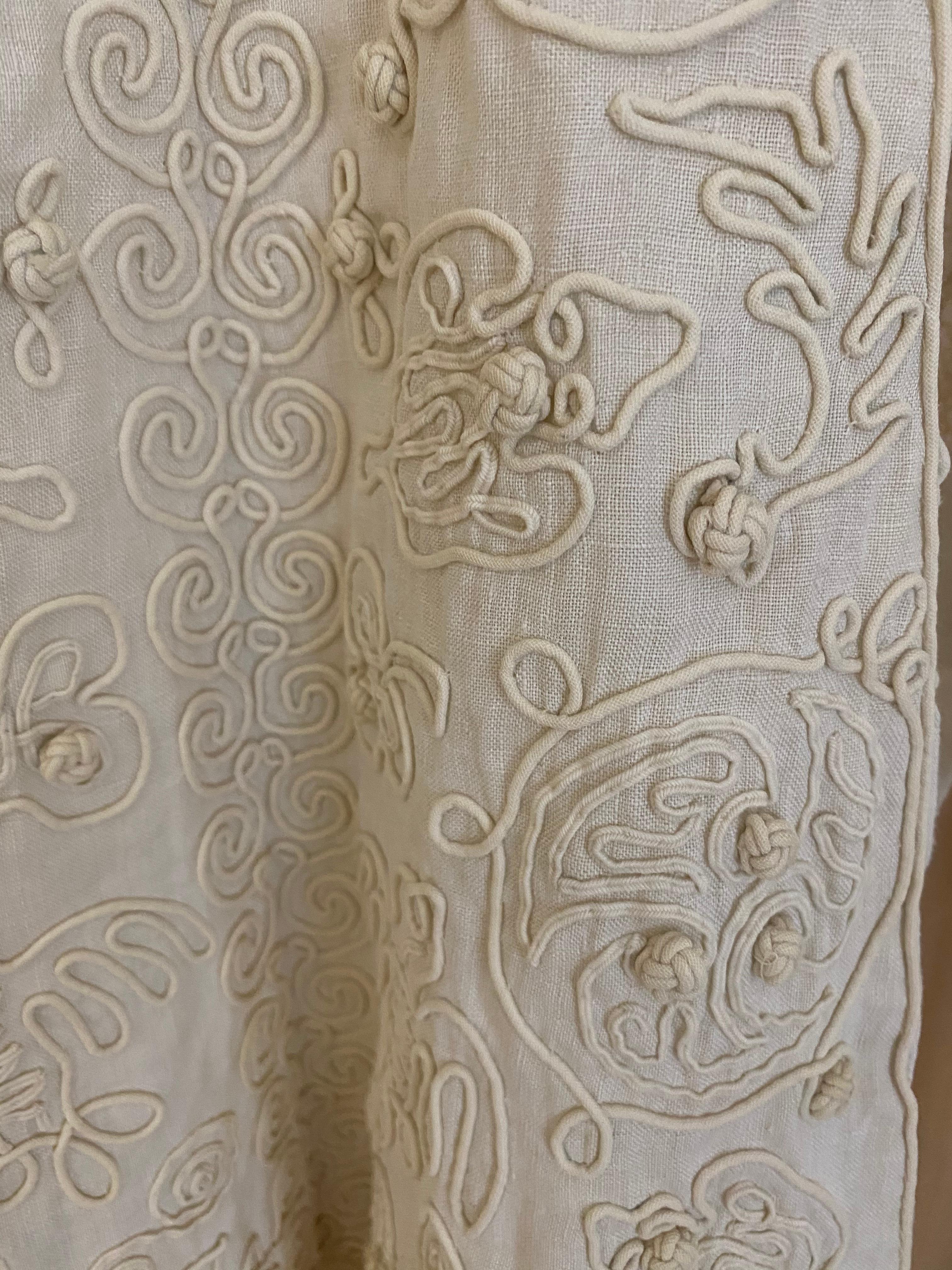Edwardian Linen Vest with soutache trim 1