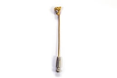 Edwardian lioness tie pin in 18-karat yellow gold and platinum