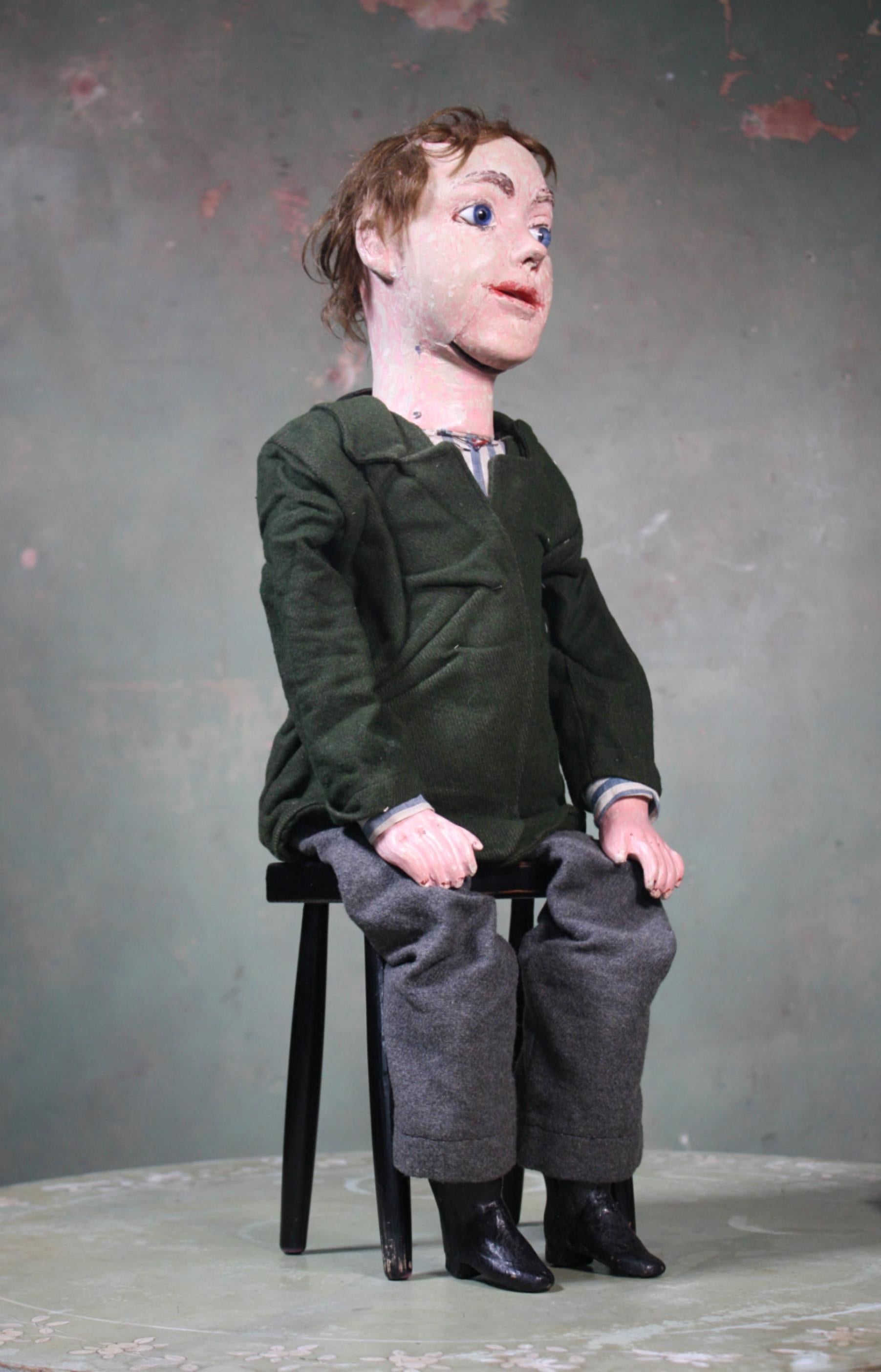 Edwardian Little Tommy Tucker, Lieutenant Walter Cole Ventriloquist Puppet Doll 3
