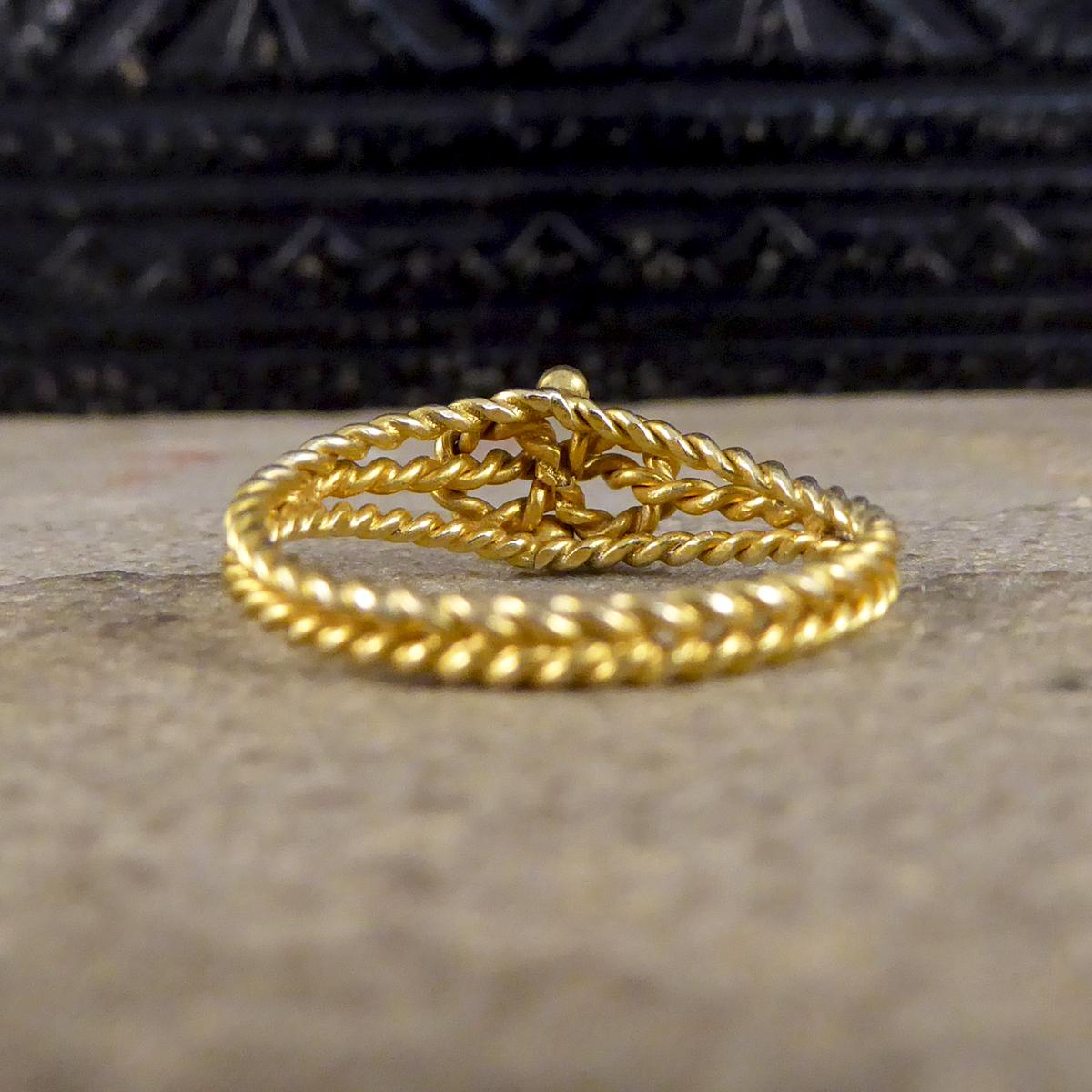 Women's or Men's Edwardian Love Knot Ring Crafted in 9ct Yellow Gold