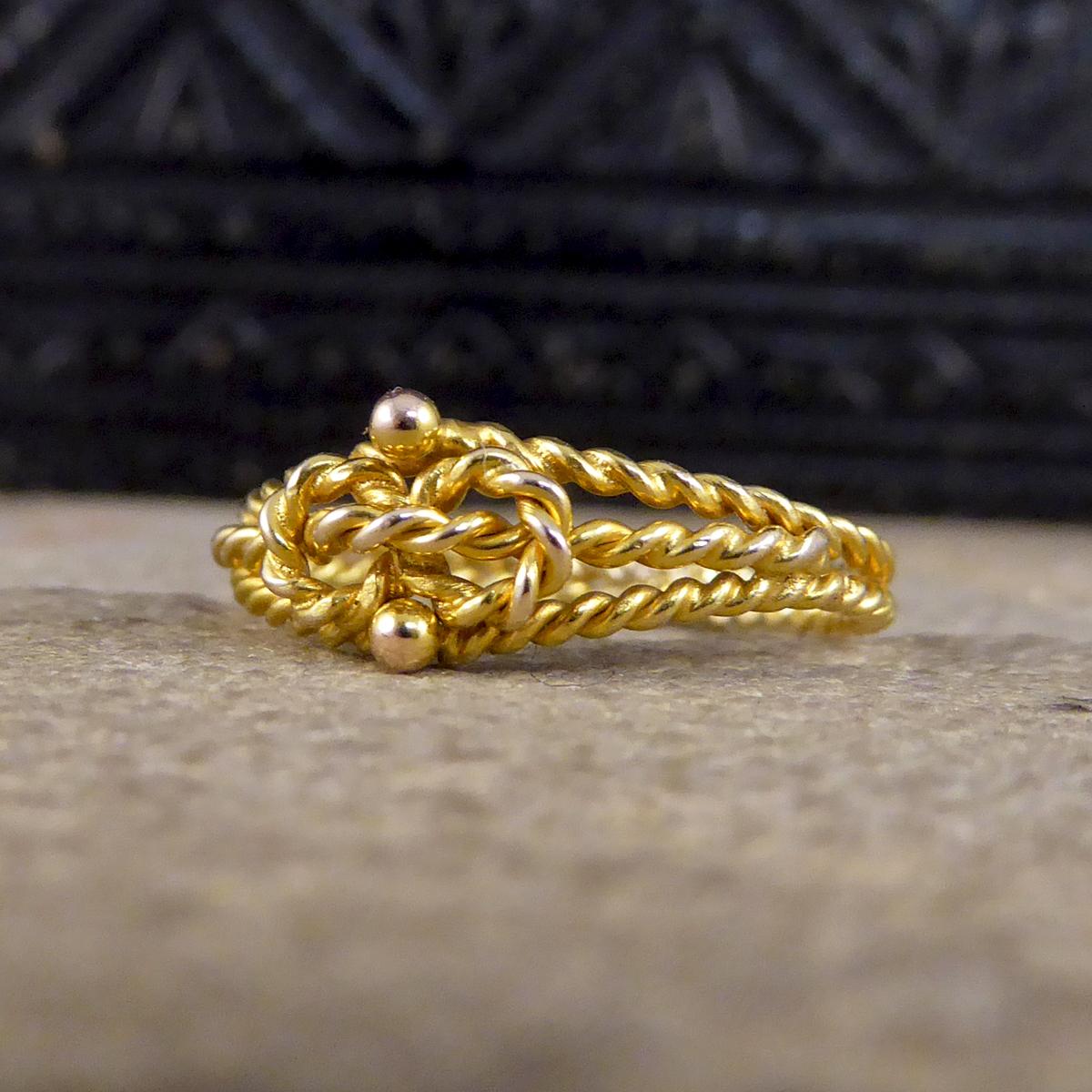 Edwardian Love Knot Ring Crafted in 9ct Yellow Gold 1