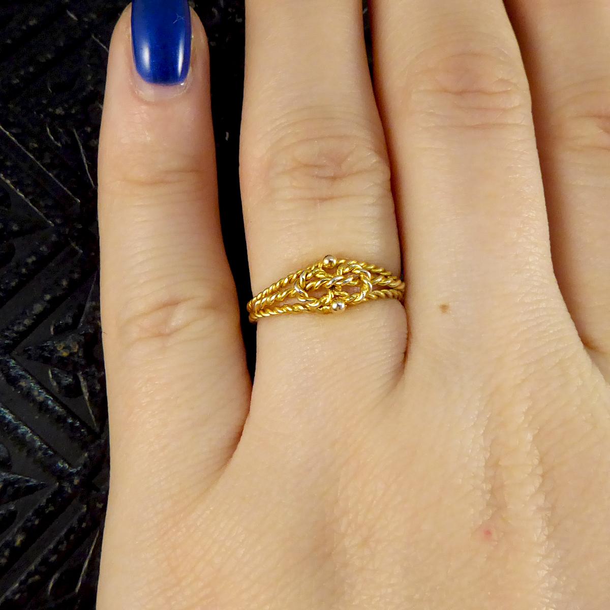 Edwardian Love Knot Ring Crafted in 9ct Yellow Gold 2