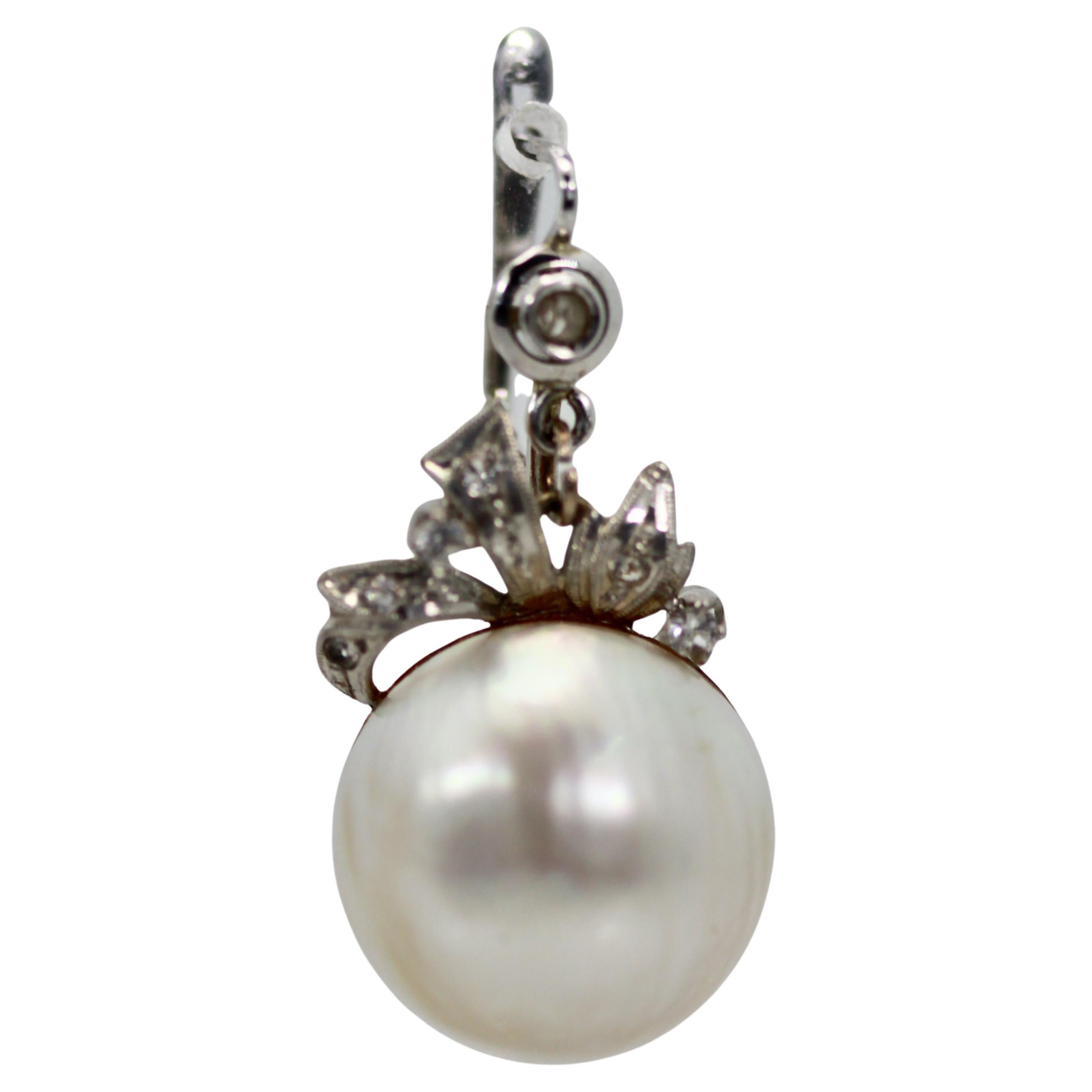 Edwardian Mabe Pearl Diamond Earrings For Sale