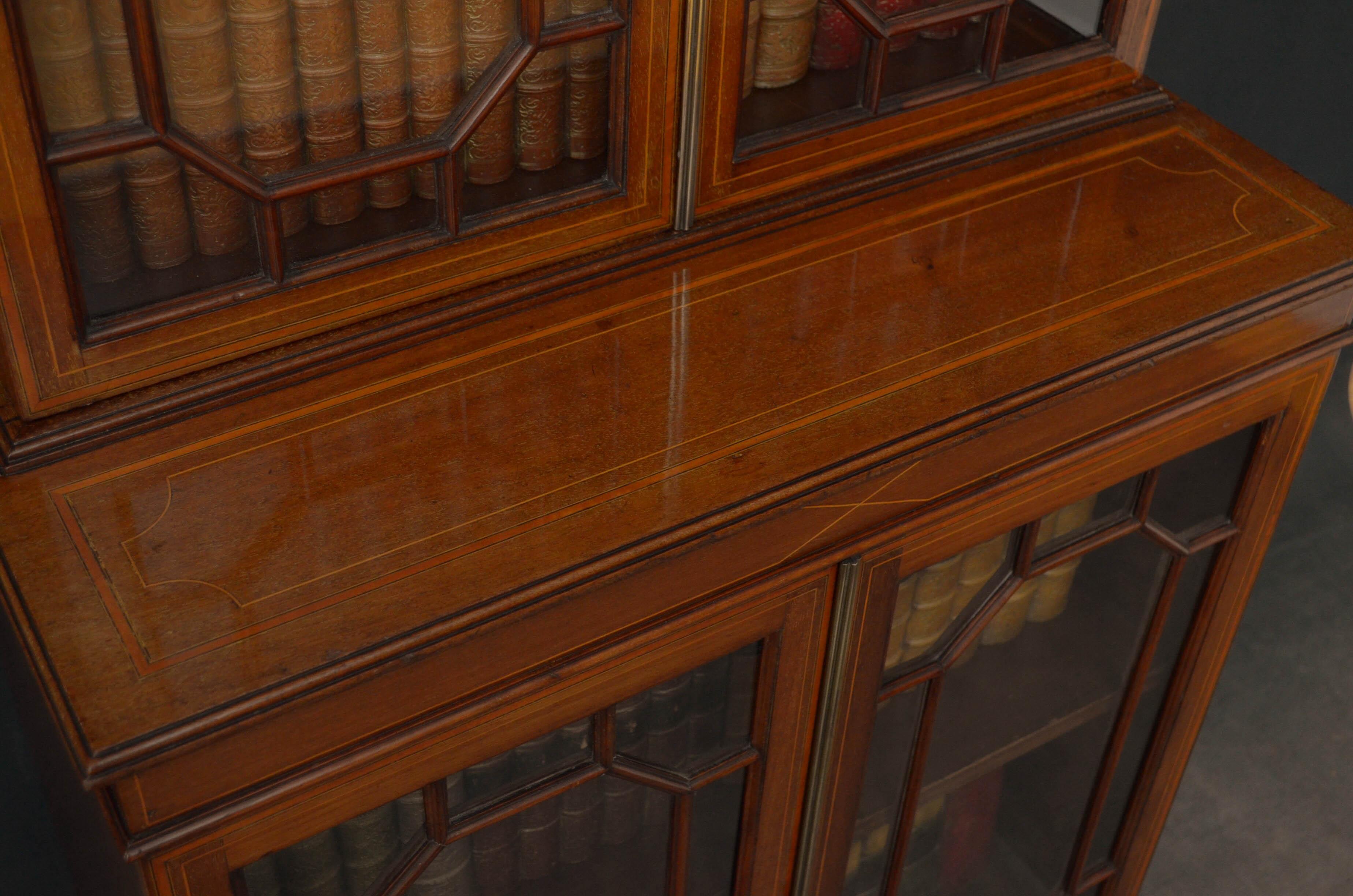 Edwardian Mahogany and Inlaid Bookcase 4