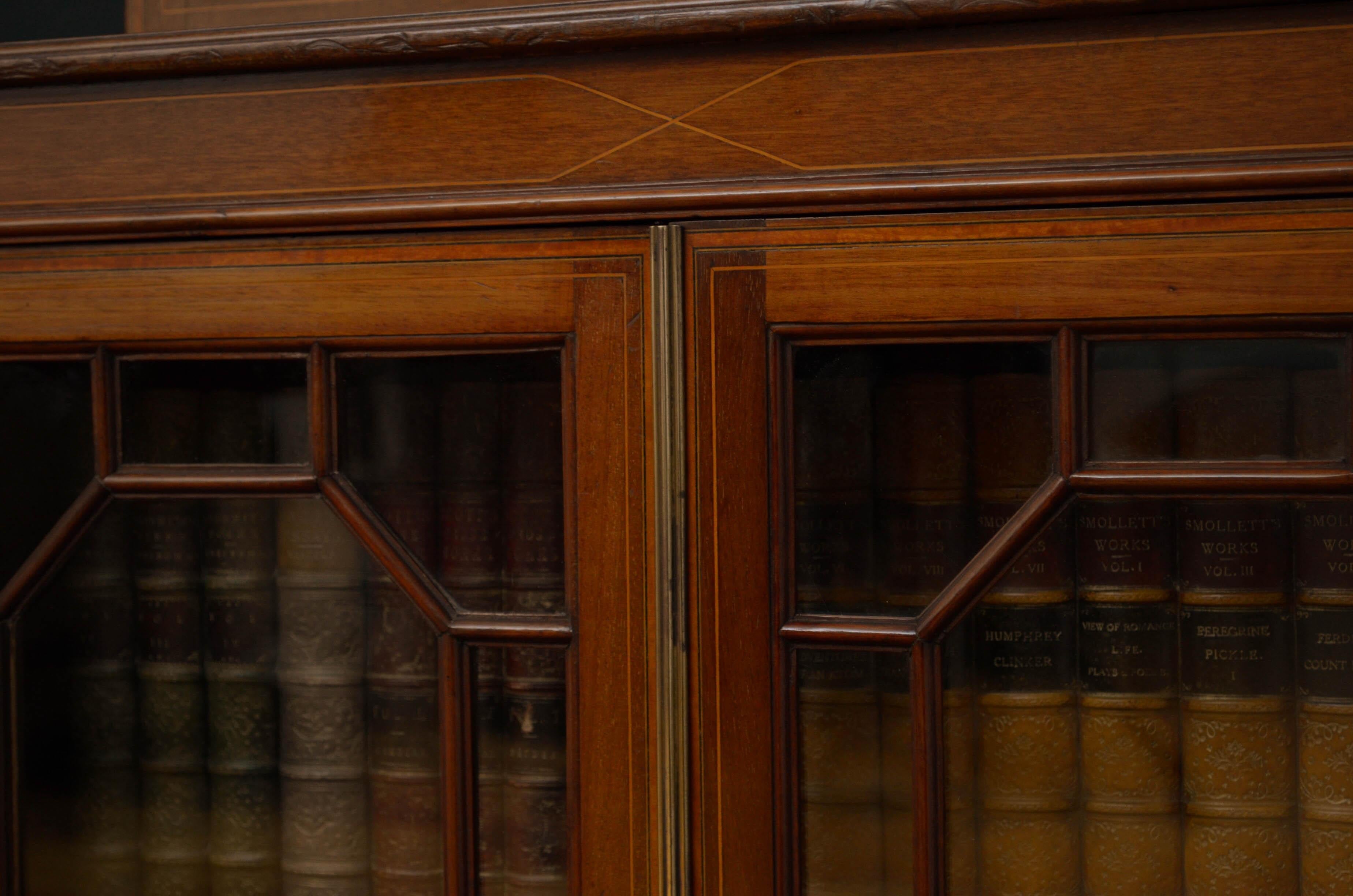 Edwardian Mahogany and Inlaid Bookcase 5
