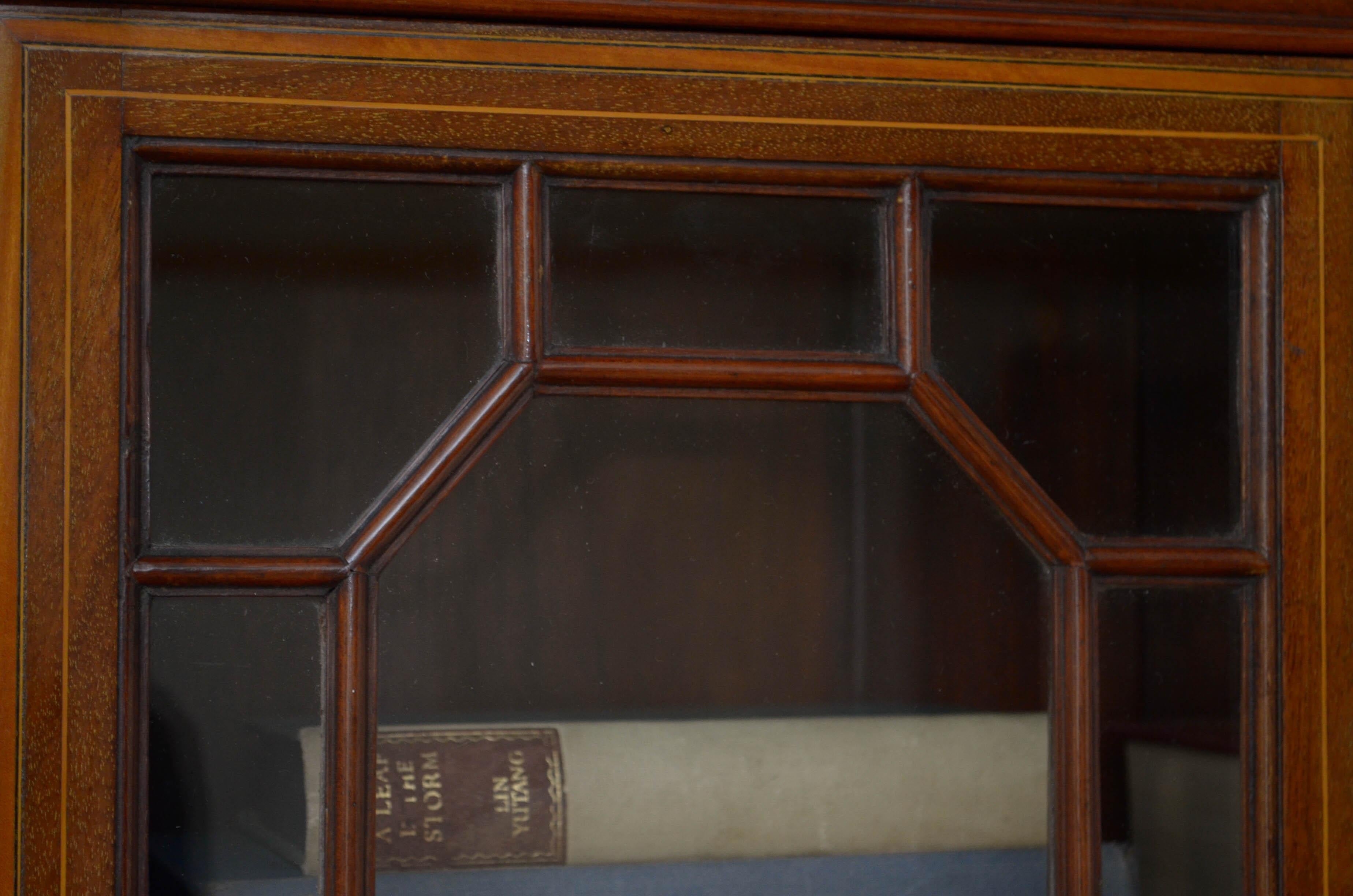 Edwardian Mahogany and Inlaid Bookcase 1