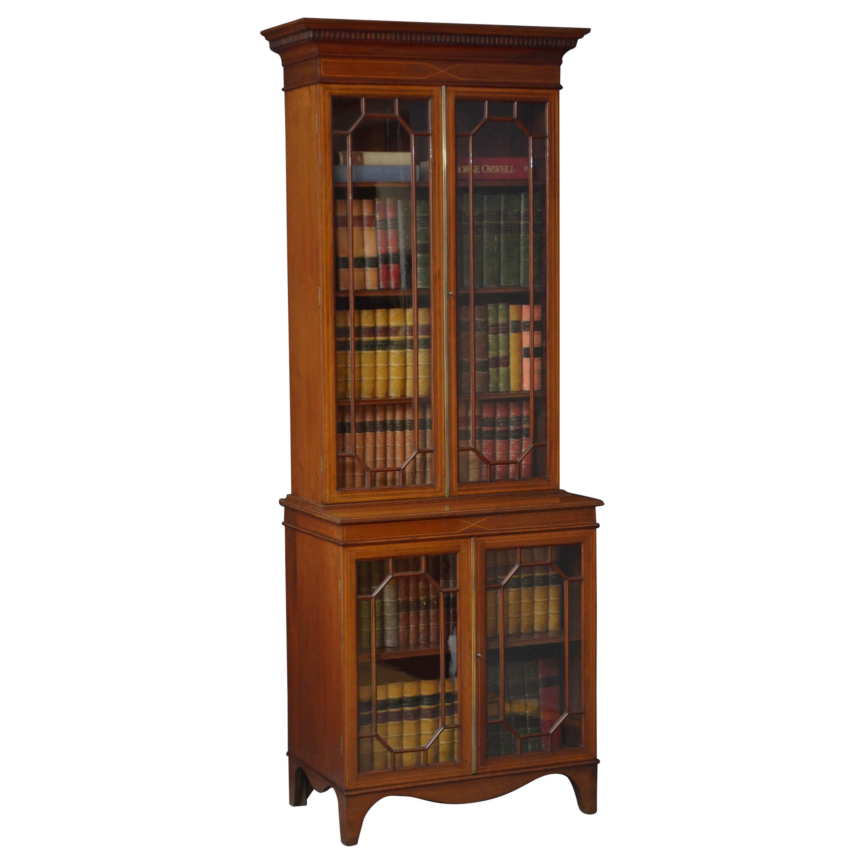 Edwardian Mahogany and Inlaid Bookcase