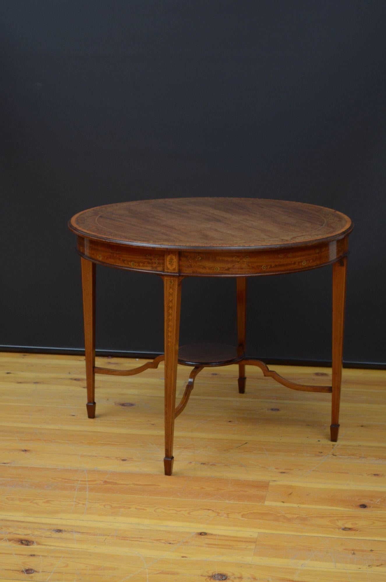 Edwardian Mahogany and Inlaid Centre Table For Sale 4