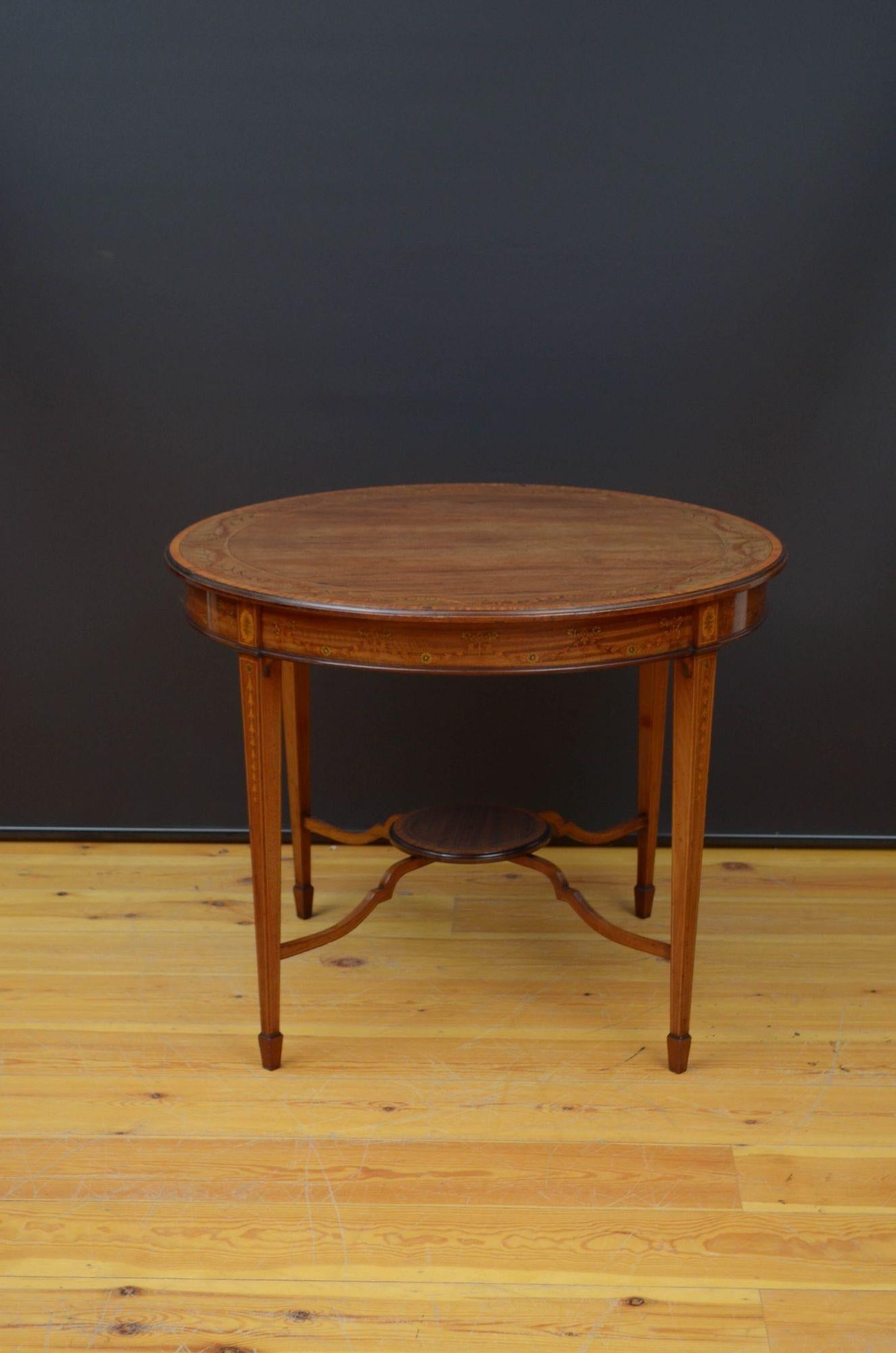 Edwardian Mahogany and Inlaid Centre Table For Sale 5