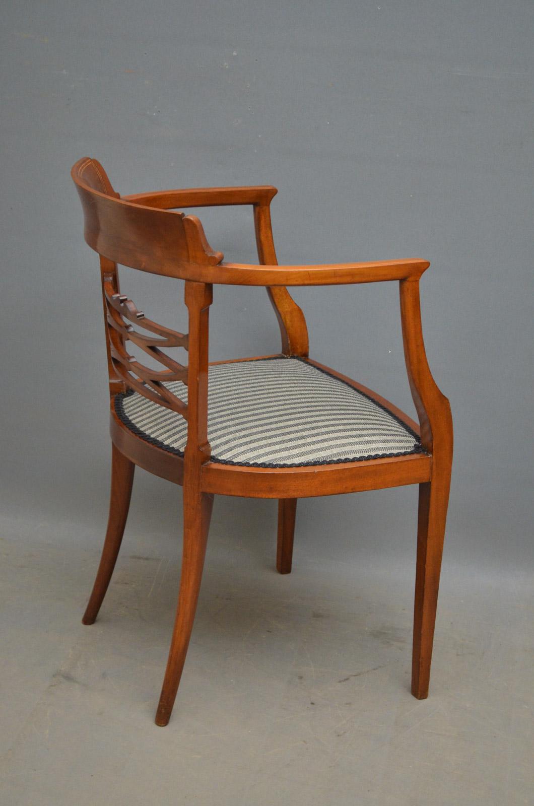 Edwardian Mahogany and Inlaid Chair 3