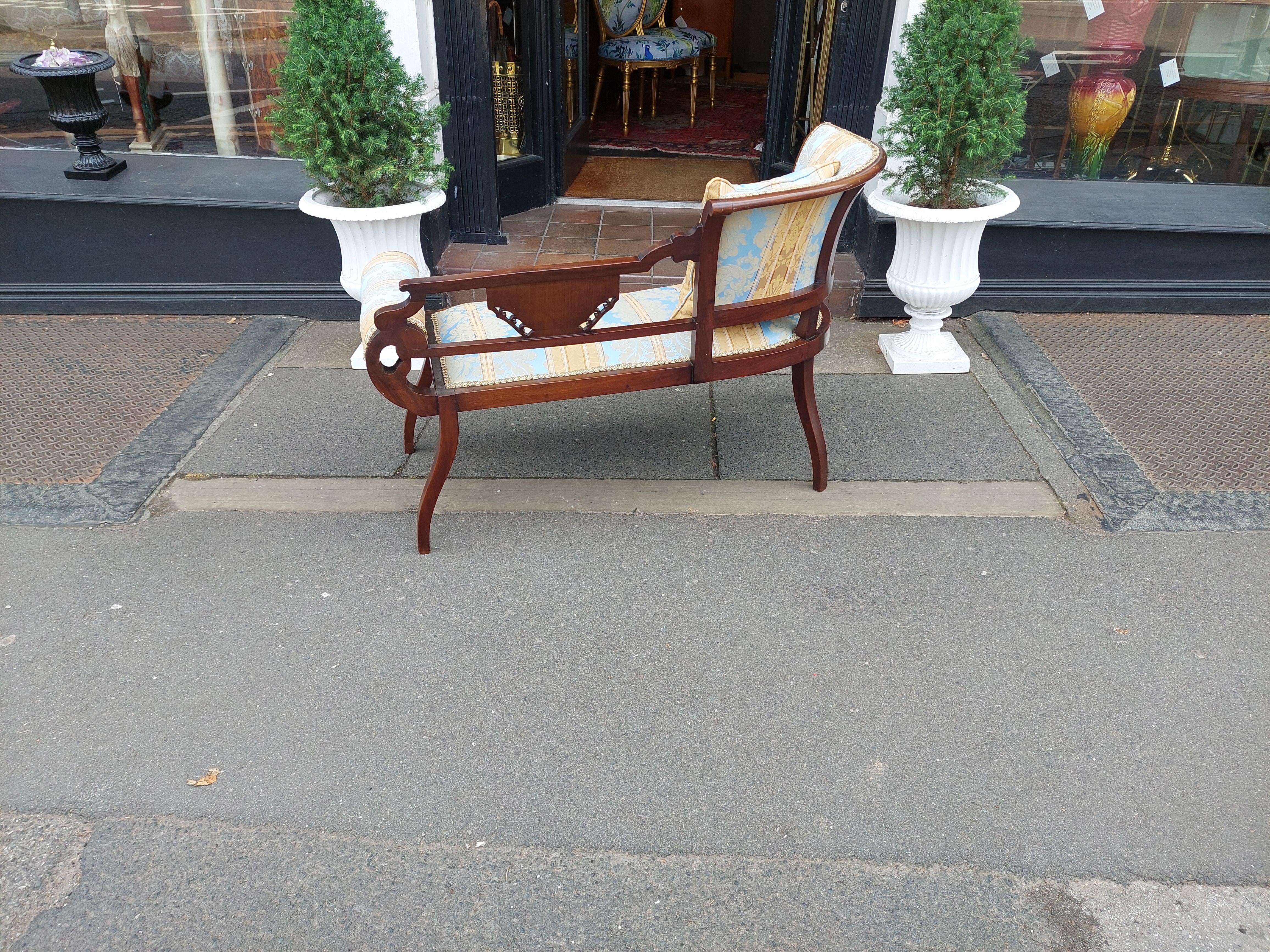 Chaise longue edoardiana in mogano e intarsio in vendita 2