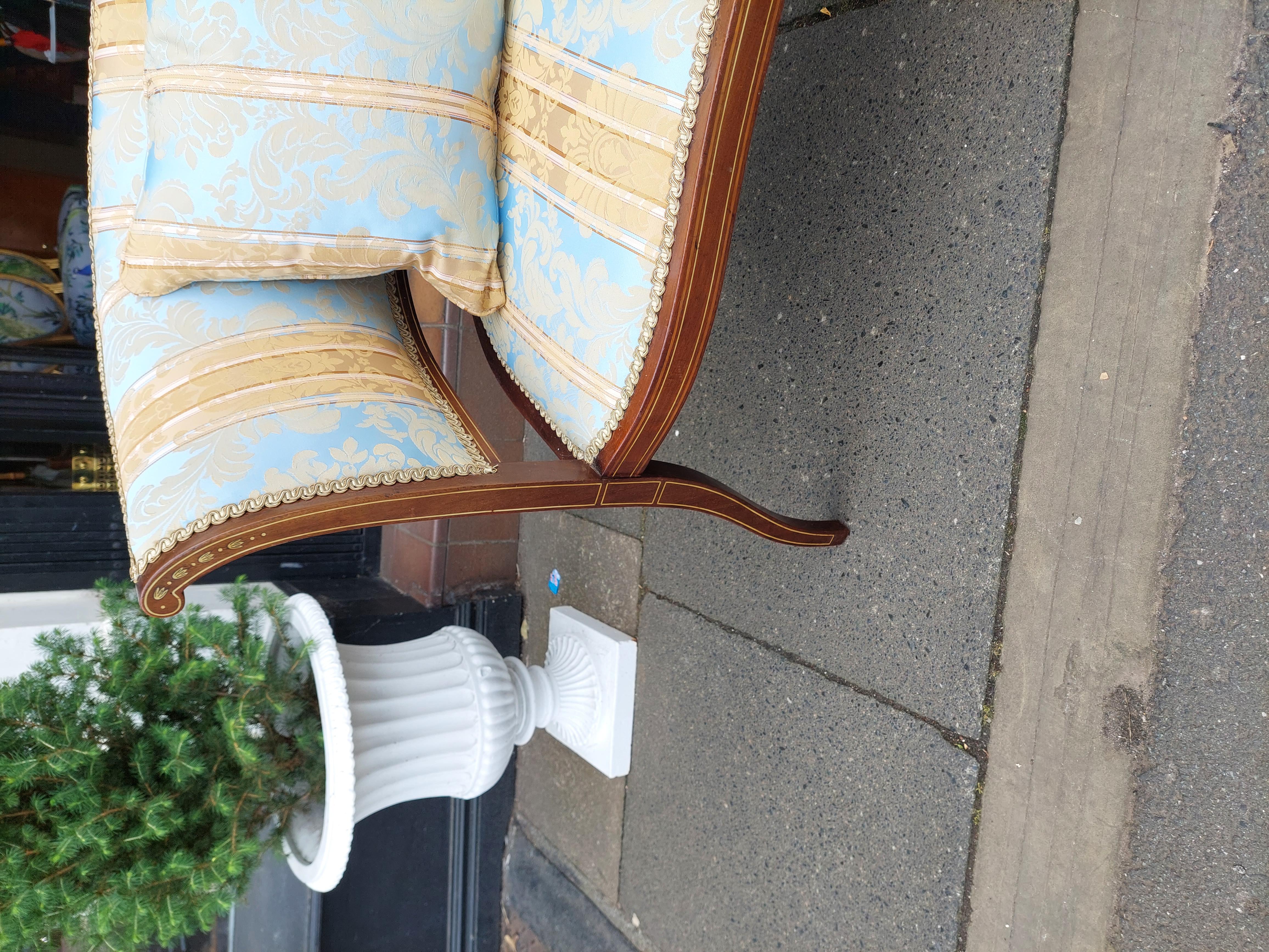 Inizio XX secolo Chaise longue edoardiana in mogano e intarsio in vendita
