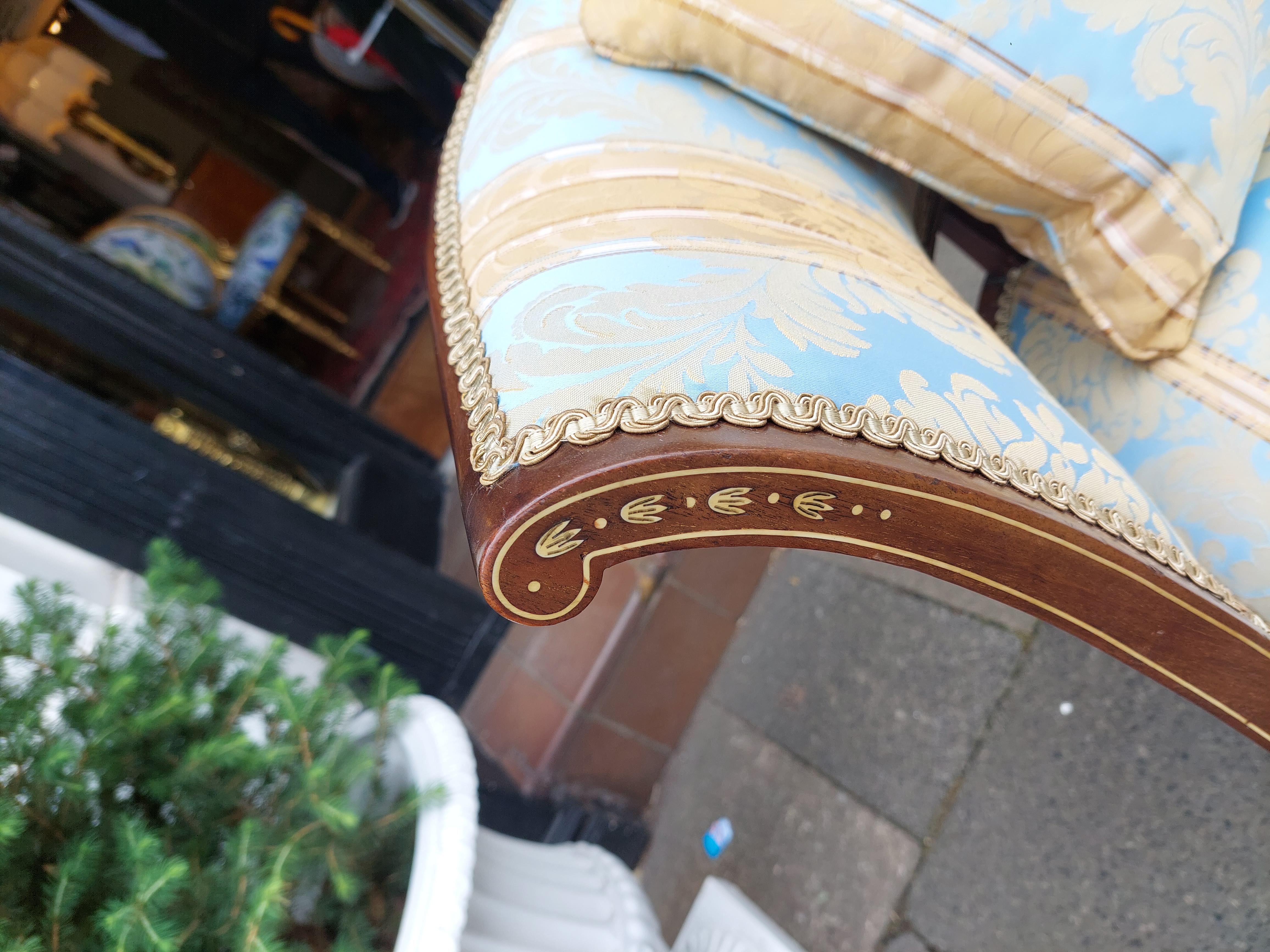 Mogano Chaise longue edoardiana in mogano e intarsio in vendita