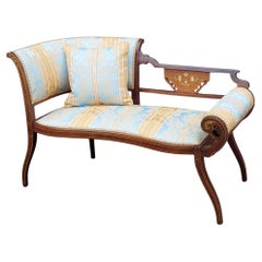Edwardian Mahogany and Inlaid Chaise Longue