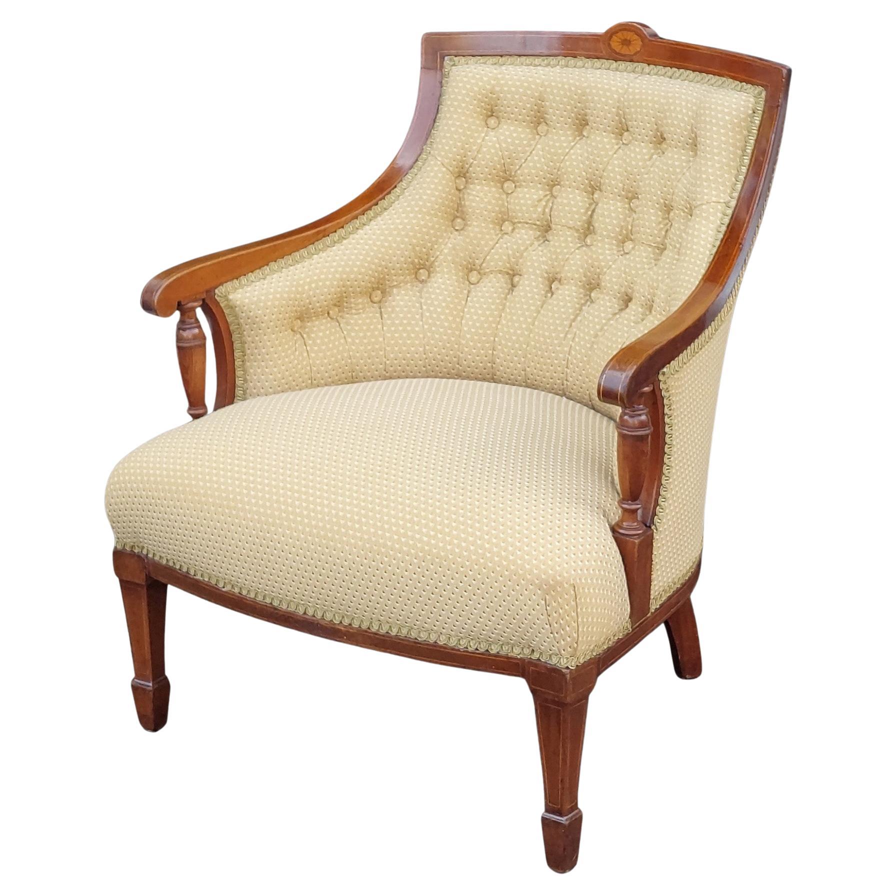 Sillón eduardiano de caoba e incrustaciones para niños