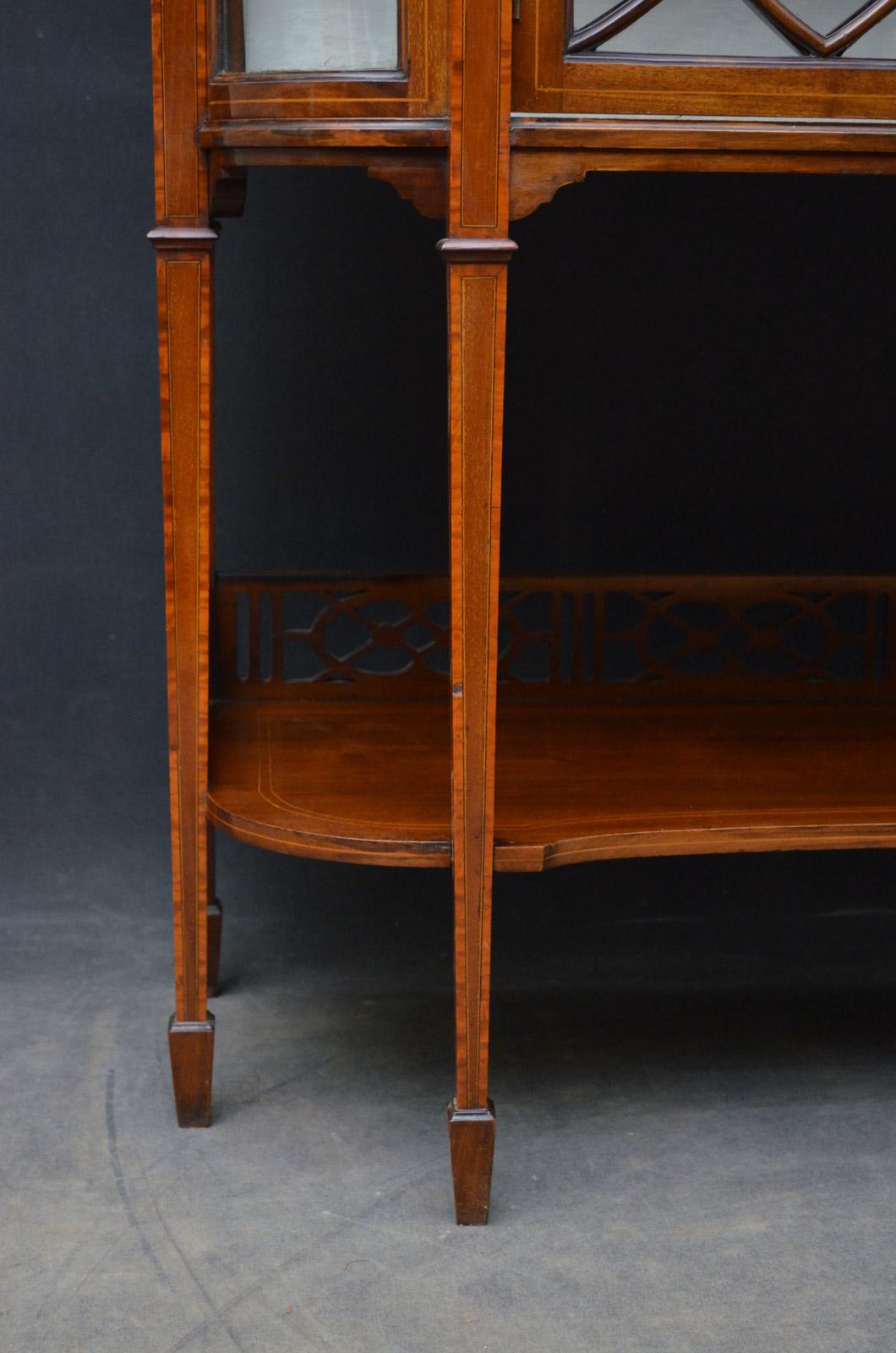Edwardian Mahogany and Inlaid Display Cabinet 1