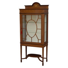 Antique Edwardian Mahogany and Inlaid Display Cabinet