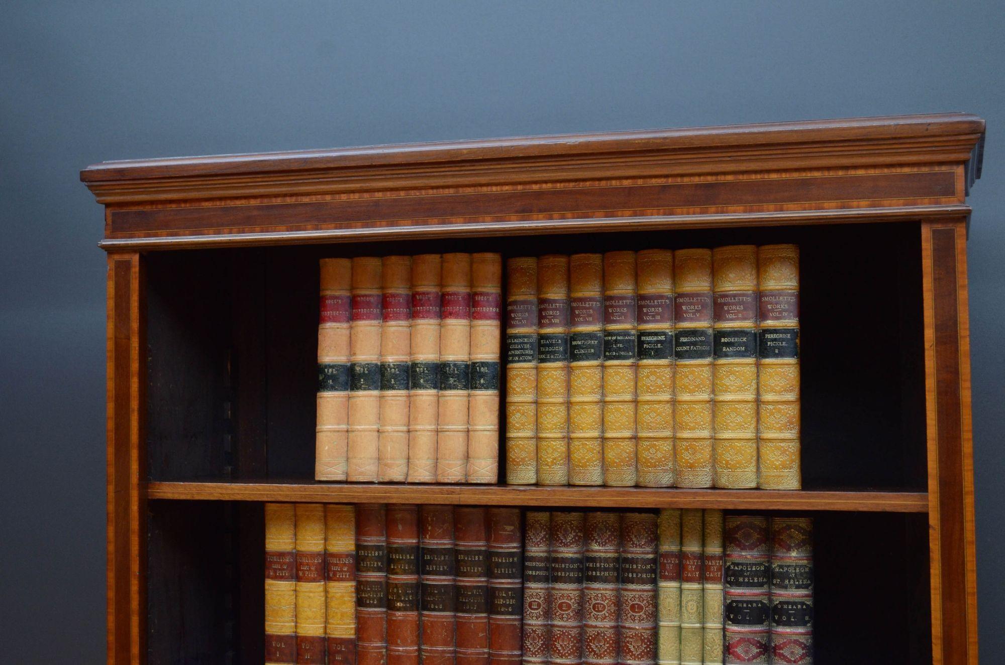 Edwardian Mahogany and Inlaid Open Bookcase 6