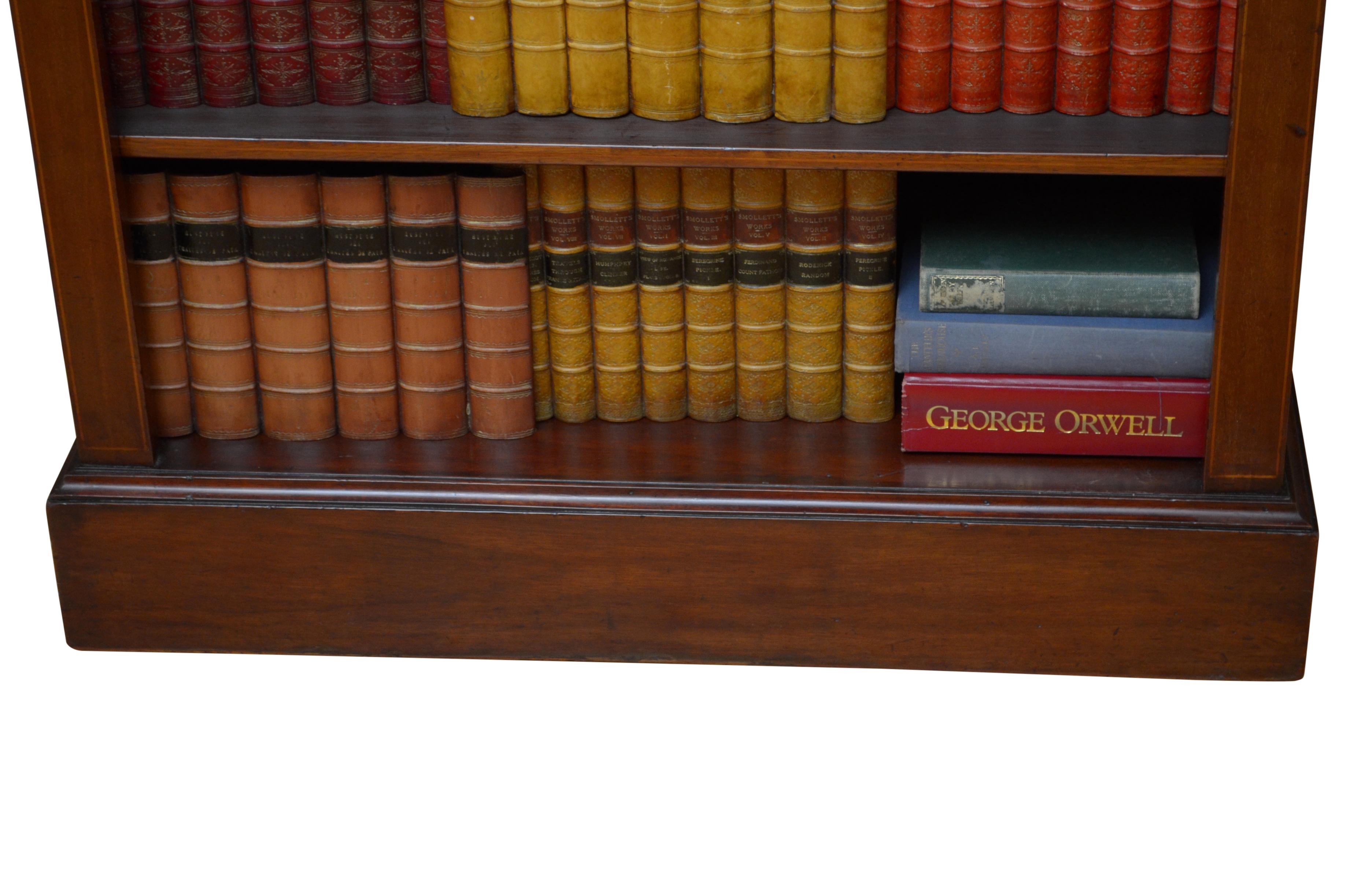 Edwardian Mahogany And Inlaid Open Bookcase 5