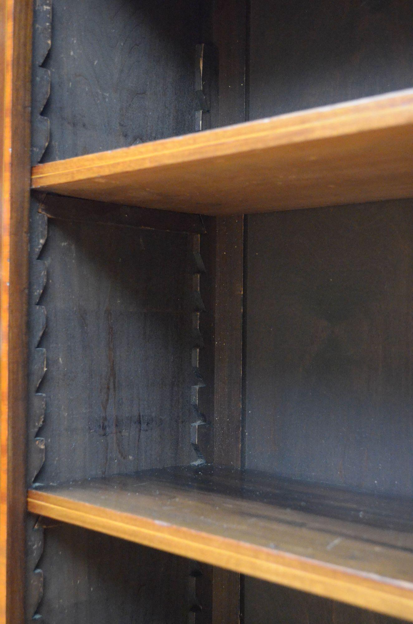 Edwardian Mahogany and Inlaid Open Bookcase 9