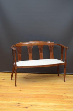 Edwardian Mahogany and Inlaid Settee