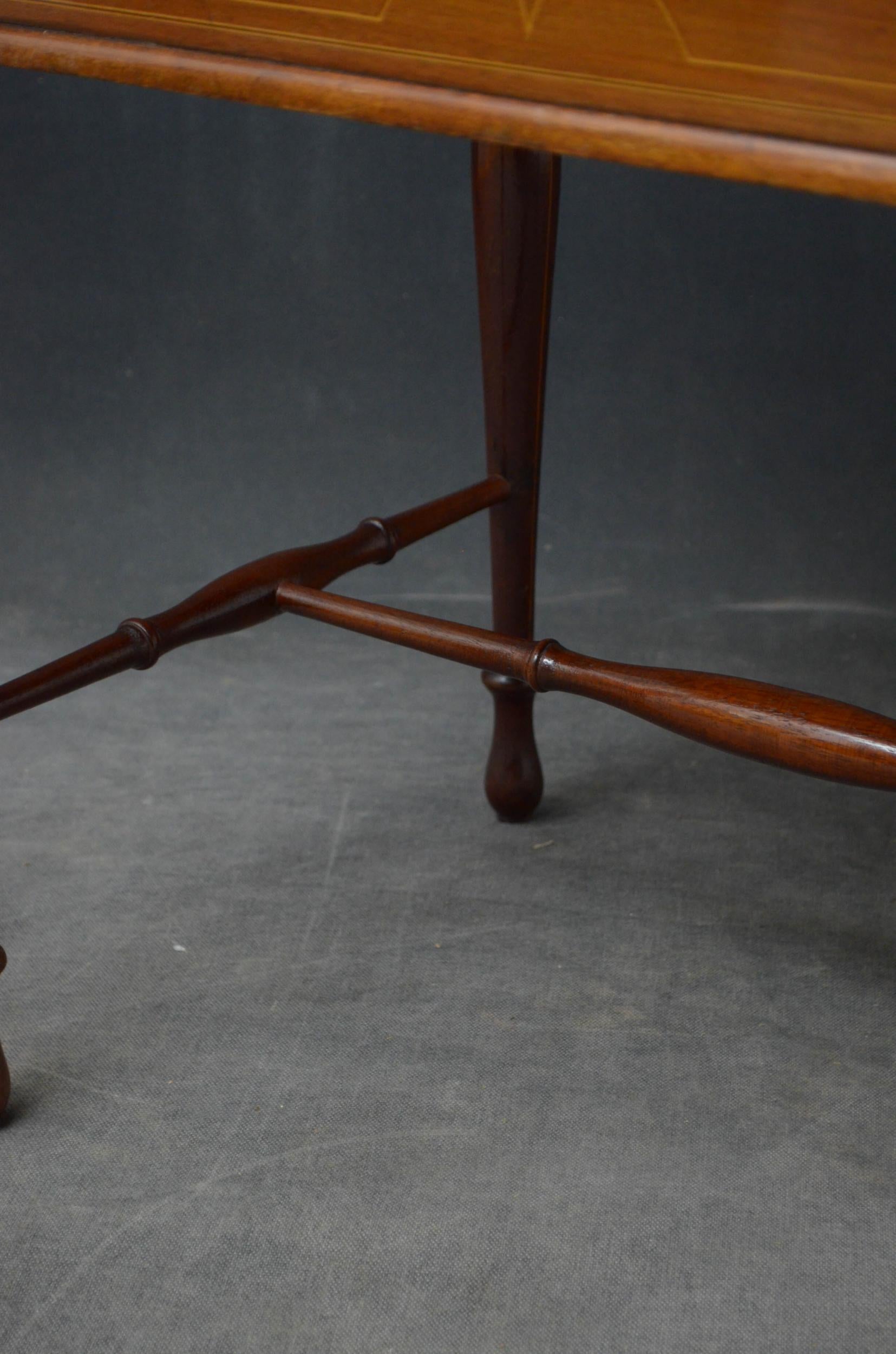 Edwardian Mahogany and Inlaid Stool For Sale 4