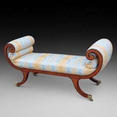 Edwardian Mahogany and Inlaid Window Seat