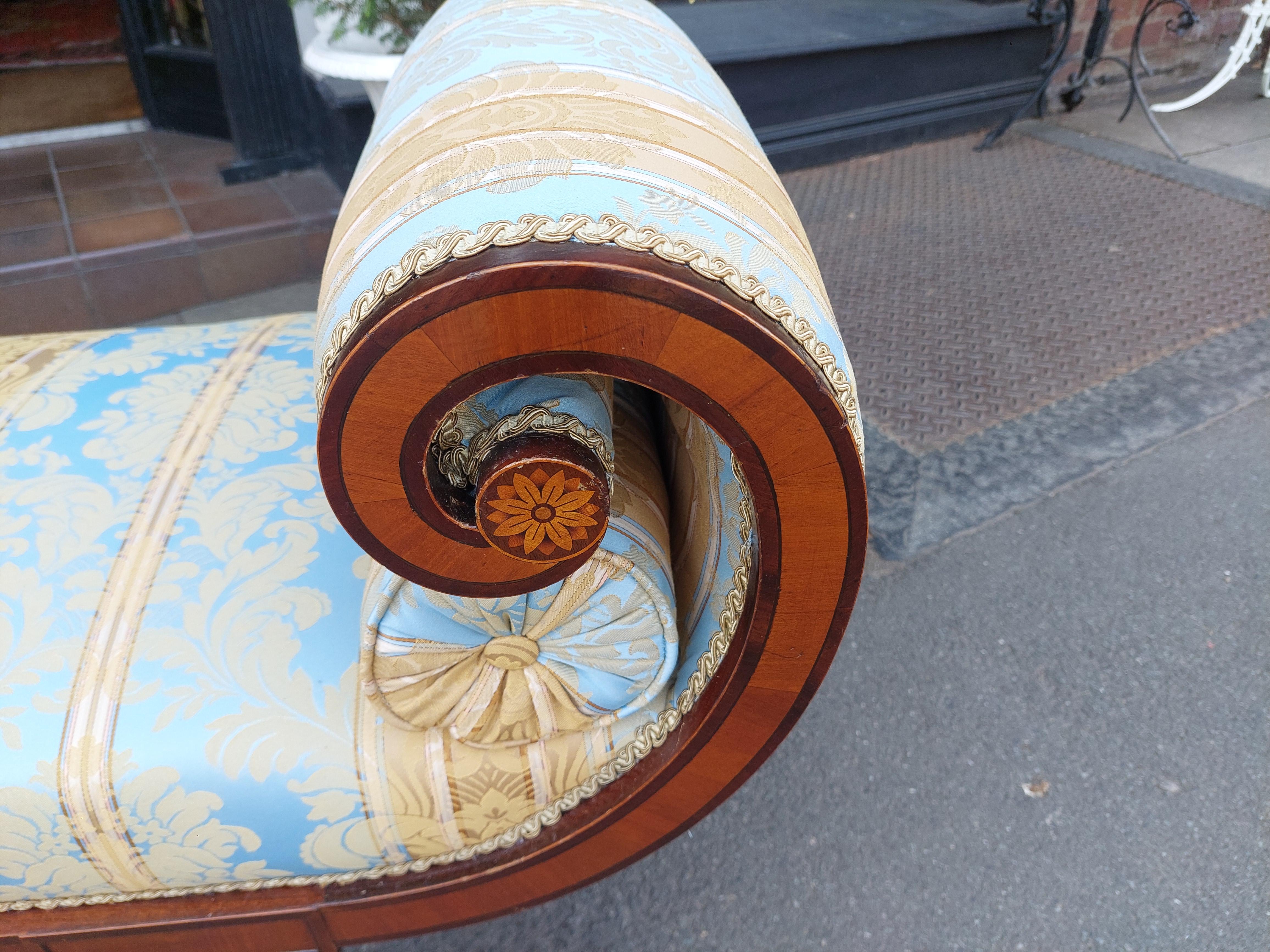 Edwardian Mahogany and Inlaid Window Seat Eduardiano en venta