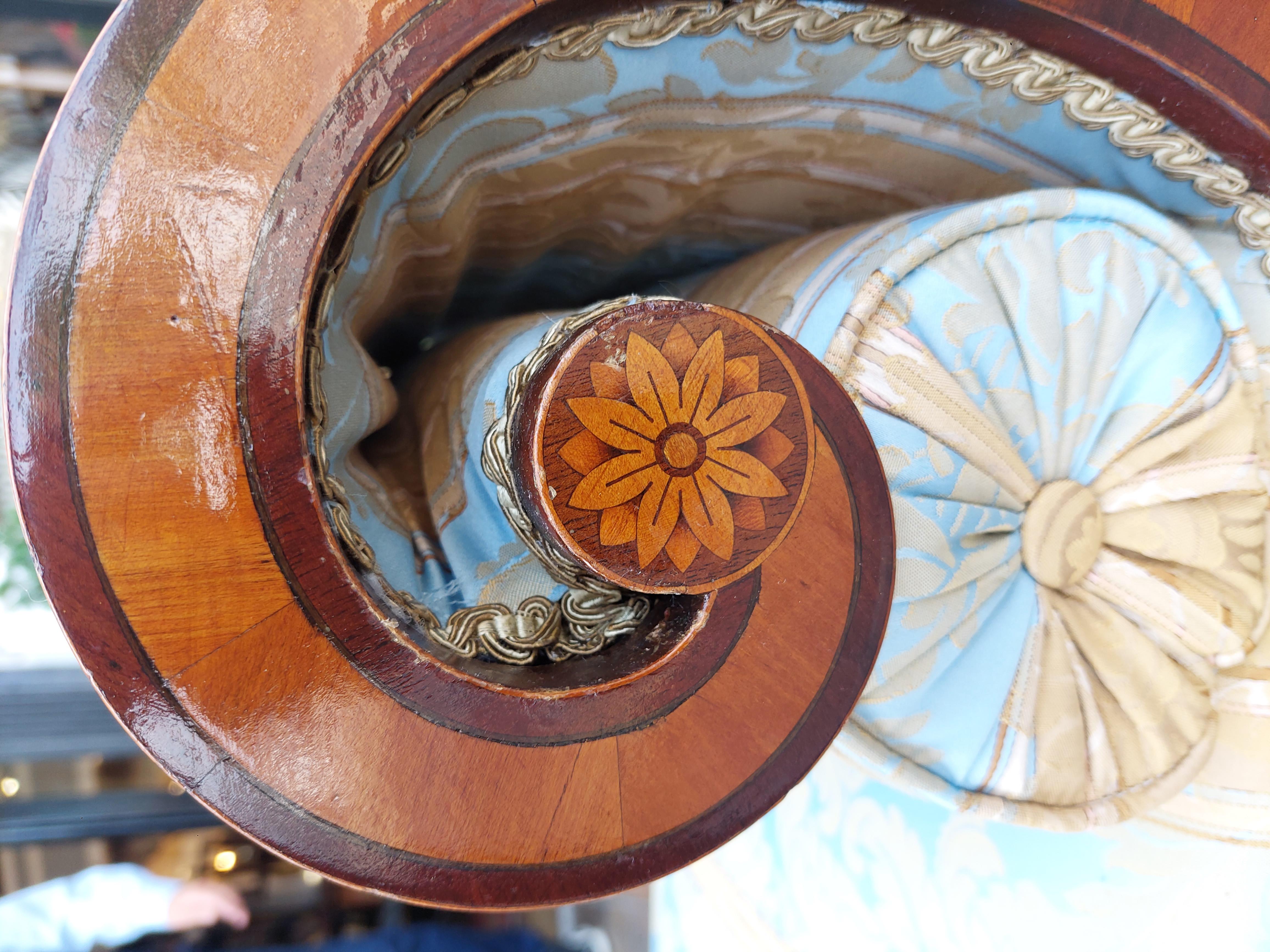 Edwardian Mahogany and Inlaid Window Seat principios del siglo XX en venta
