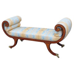 Edwardian Mahogany and Inlaid Window Seat