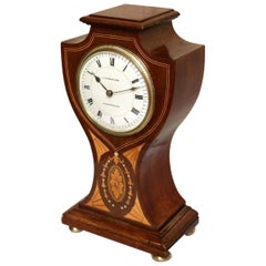Edwardian Mahogany and Inlay Balloon Clock