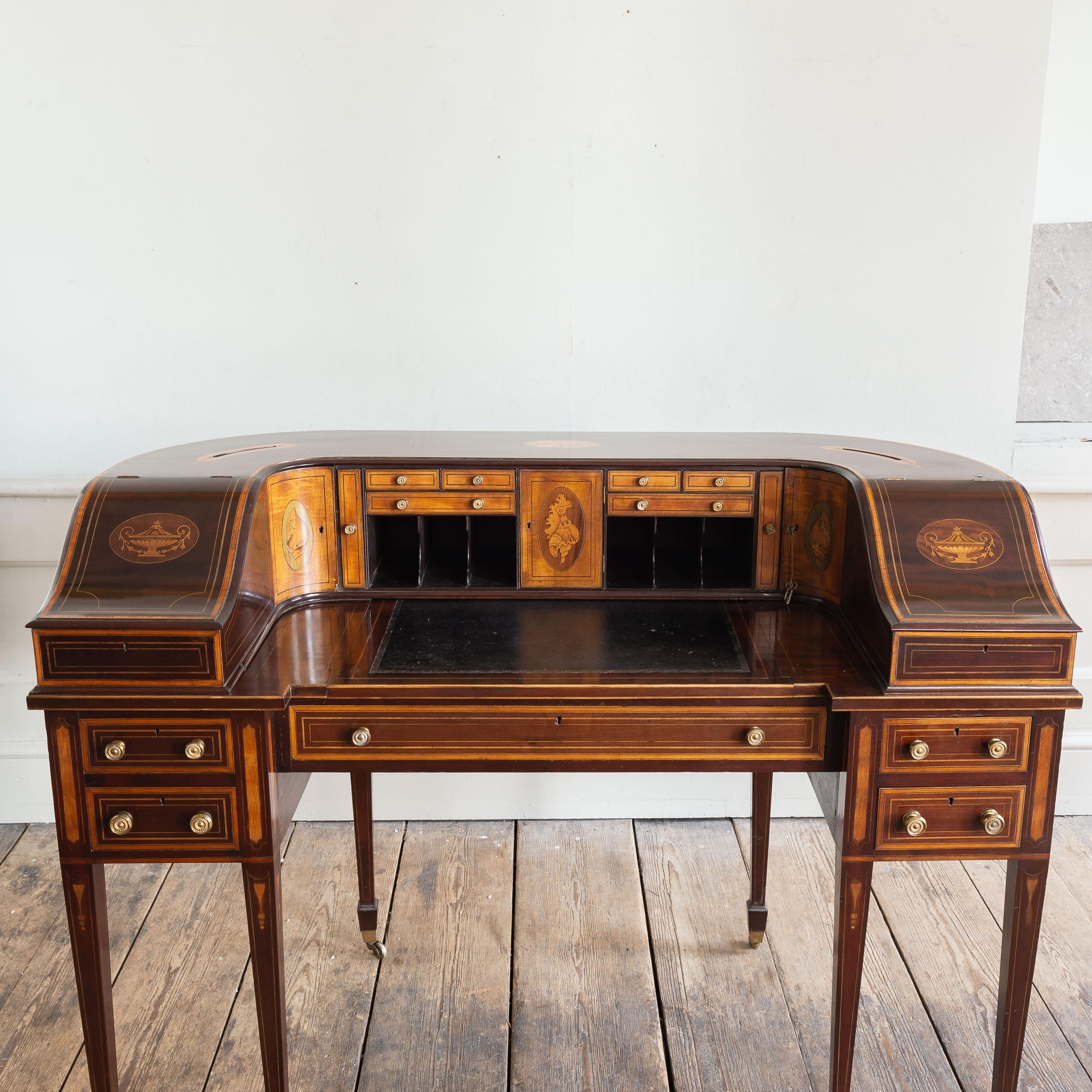 Carlton House-Schreibtisch aus edwardianischem Mahagoni und Seidenholz im Zustand „Gut“ im Angebot in London, GB