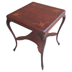 Edwardian Mahogany and Satinwood Marquetry Side Table