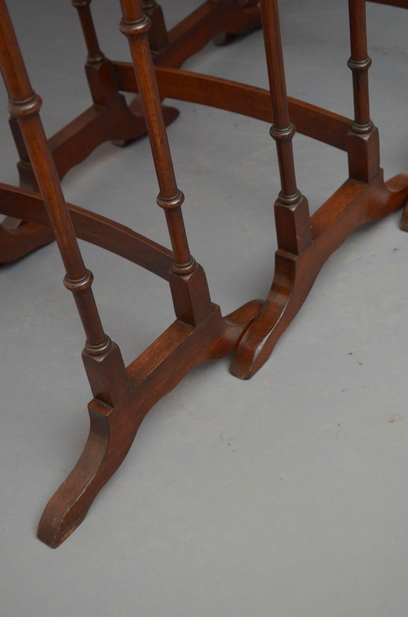 Edwardian Mahogany and Satinwood Nest of Tables For Sale 8