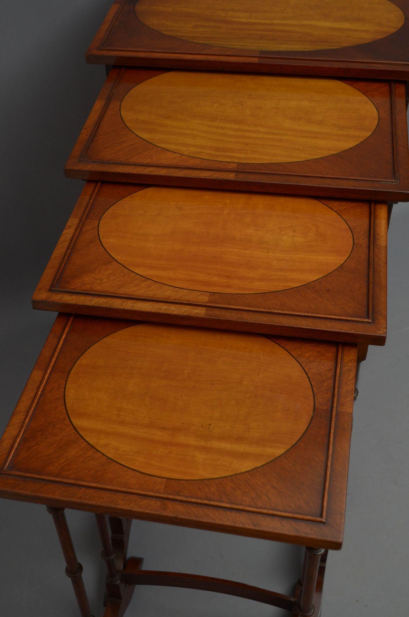 20th Century Edwardian Mahogany and Satinwood Nest of Tables For Sale