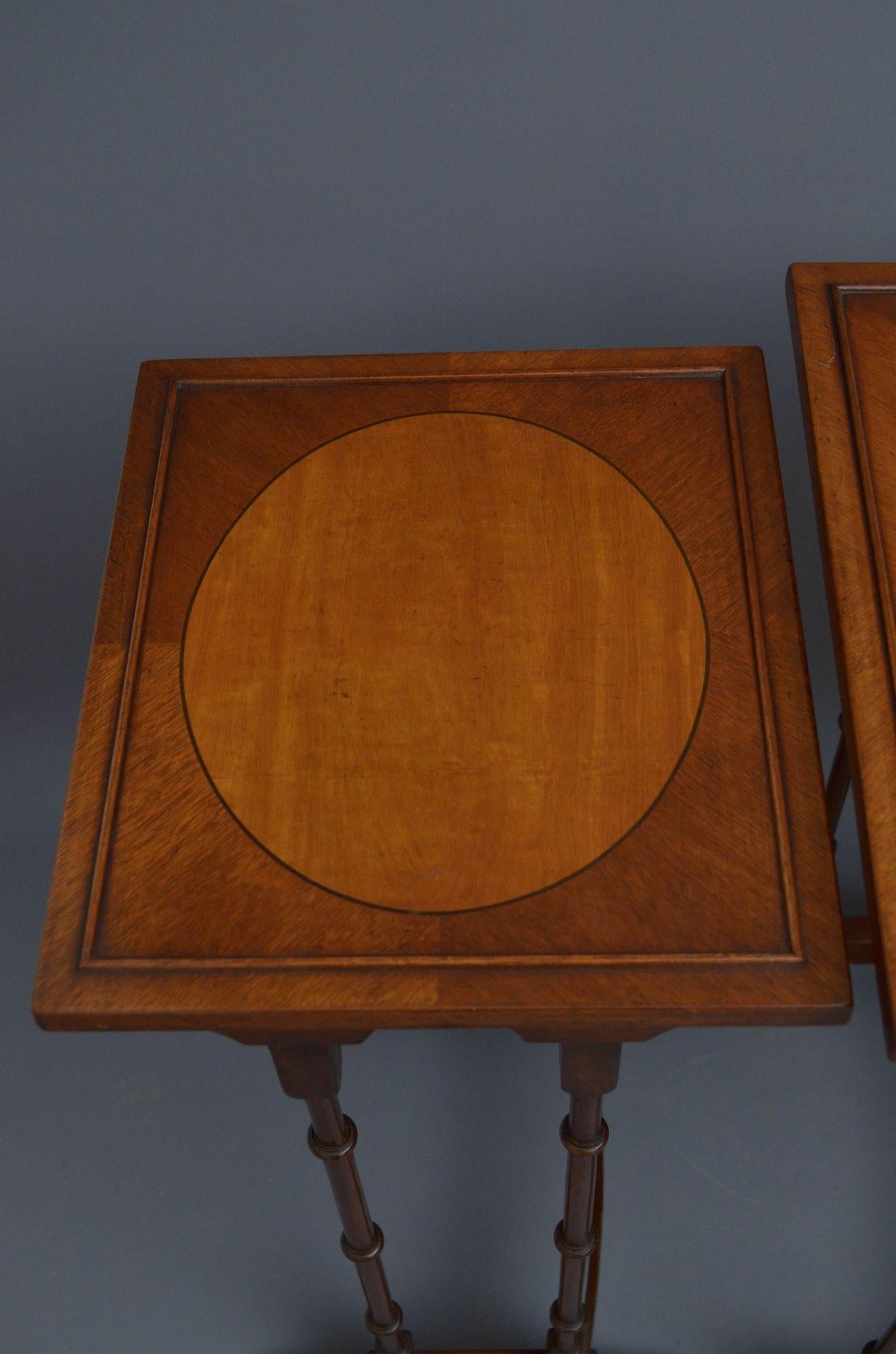 Edwardian Mahogany and Satinwood Nest of Tables For Sale 1