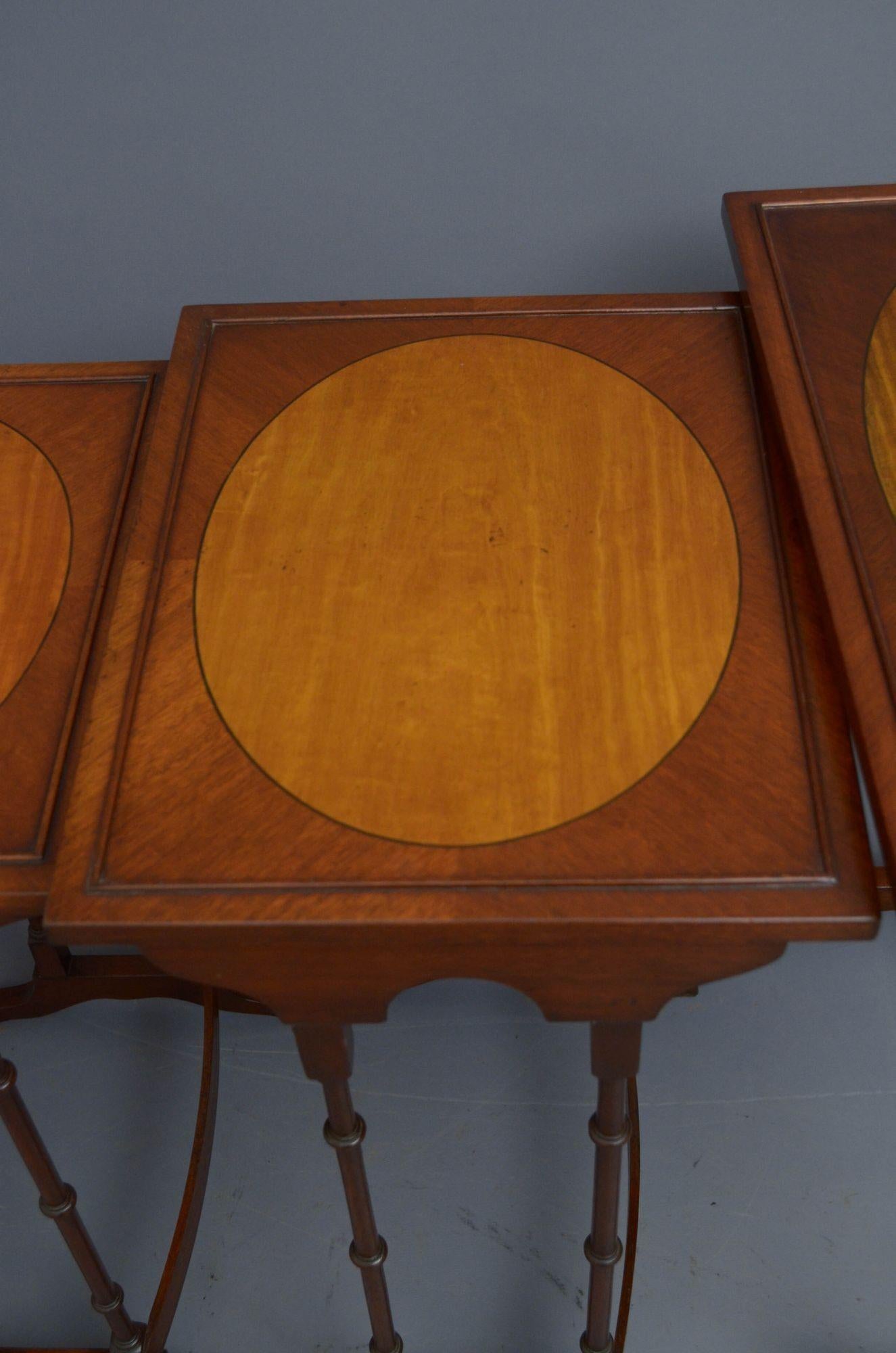 Edwardian Mahogany and Satinwood Nest of Tables For Sale 2