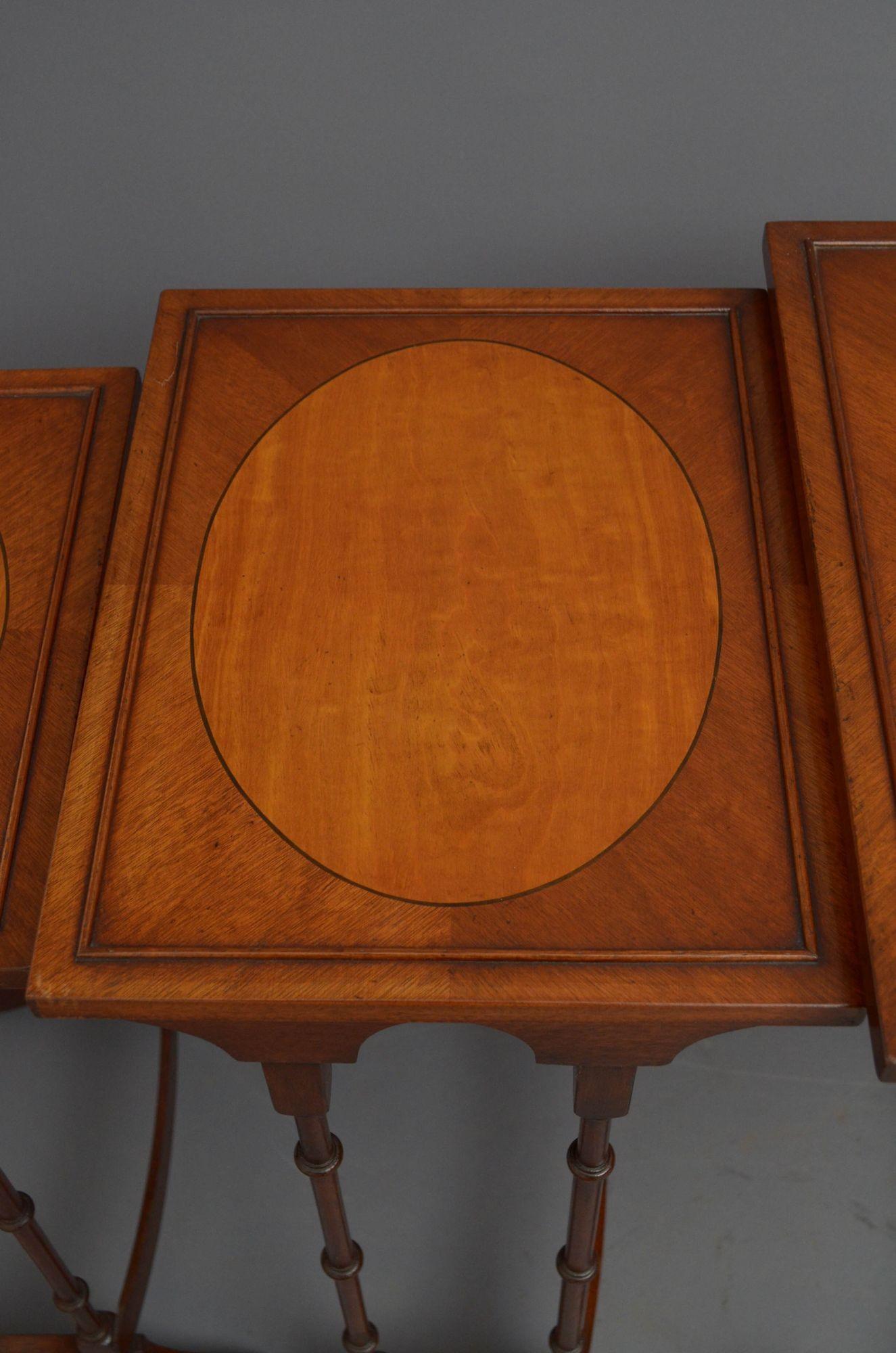 Edwardian Mahogany and Satinwood Nest of Tables For Sale 3