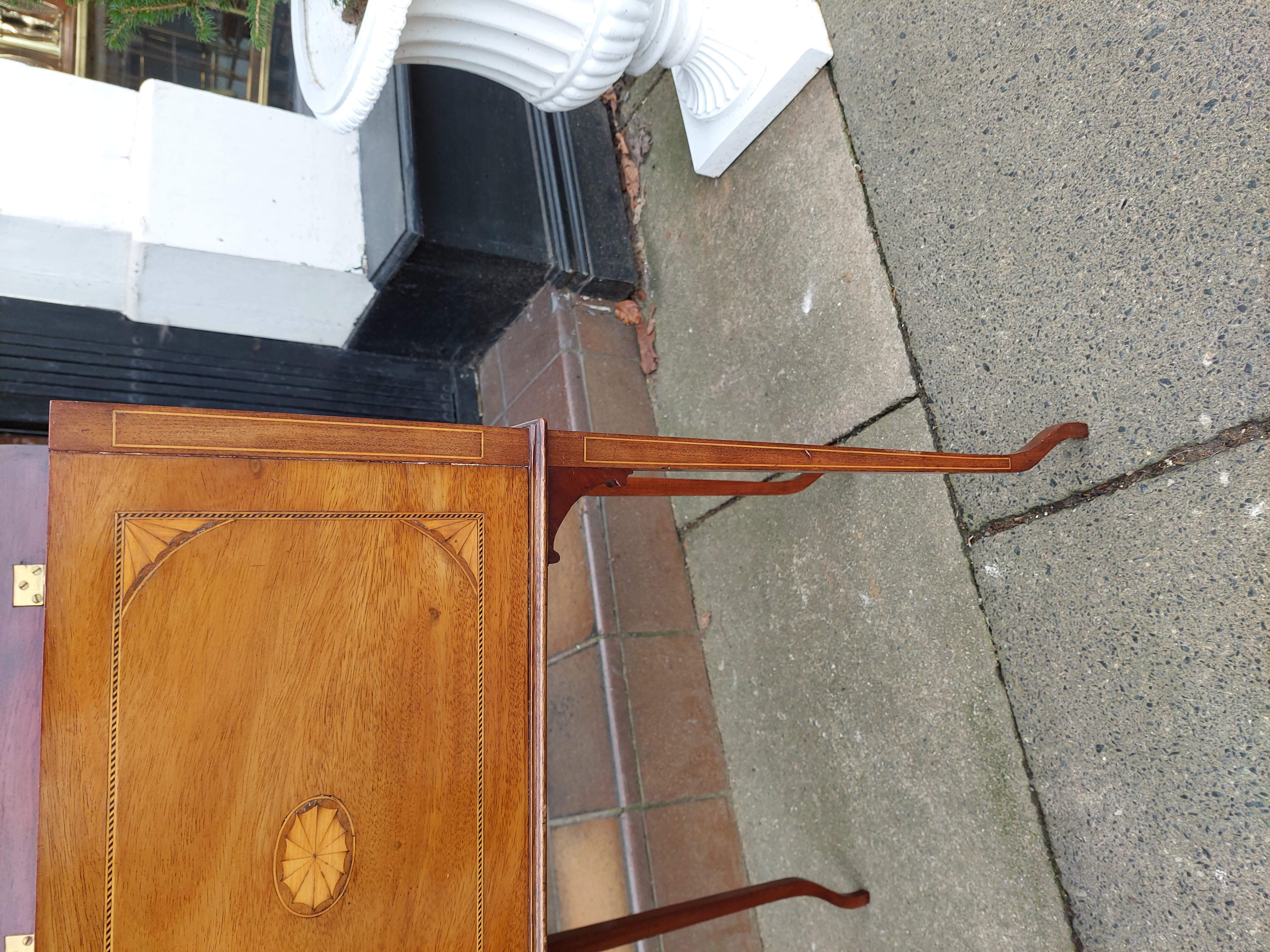 Early 20th Century Edwardian Mahogany and Shell Inlaid Work Table For Sale